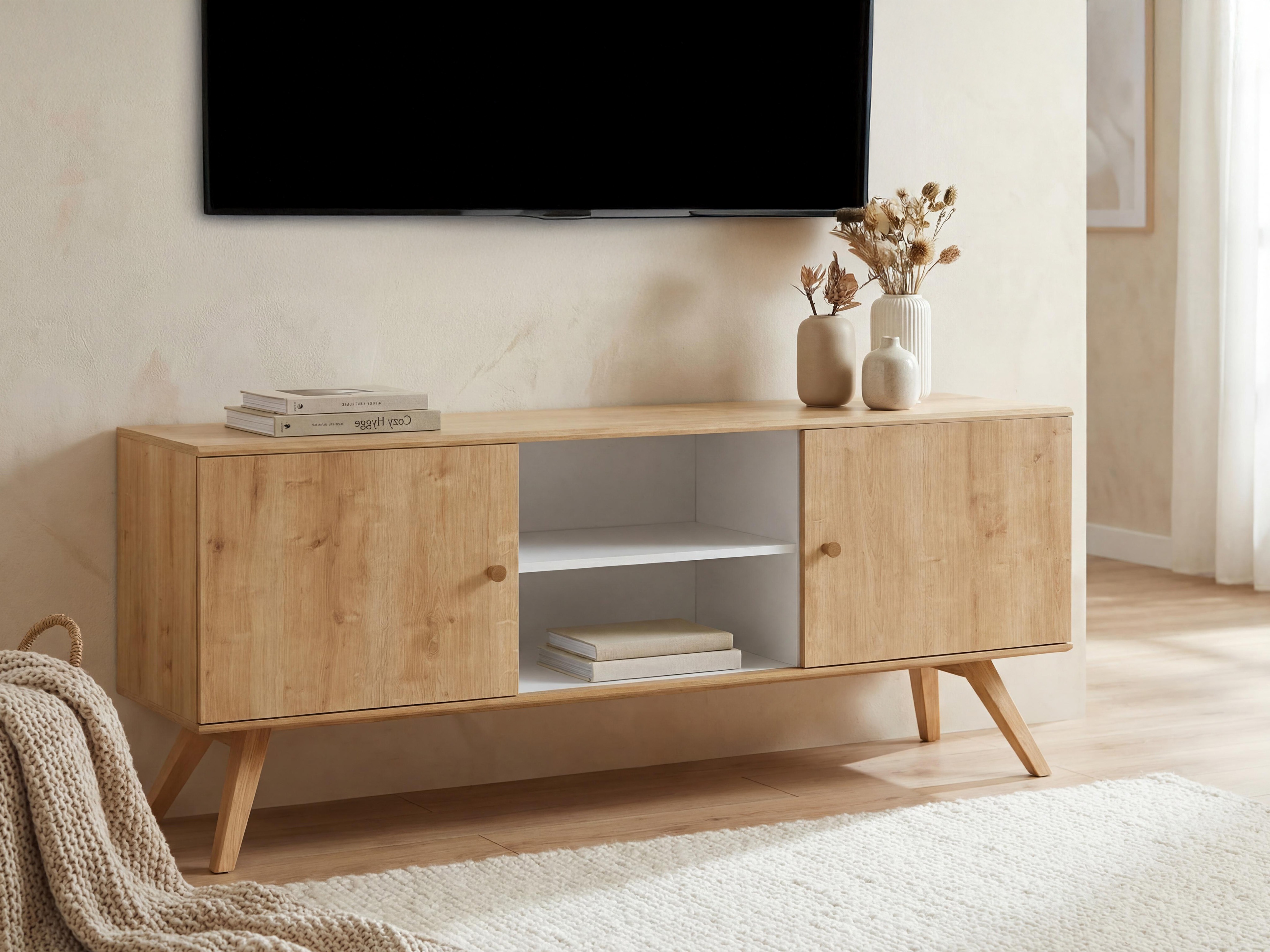 TV-omarica Ruvruvi 109 (Bela + Hrast)