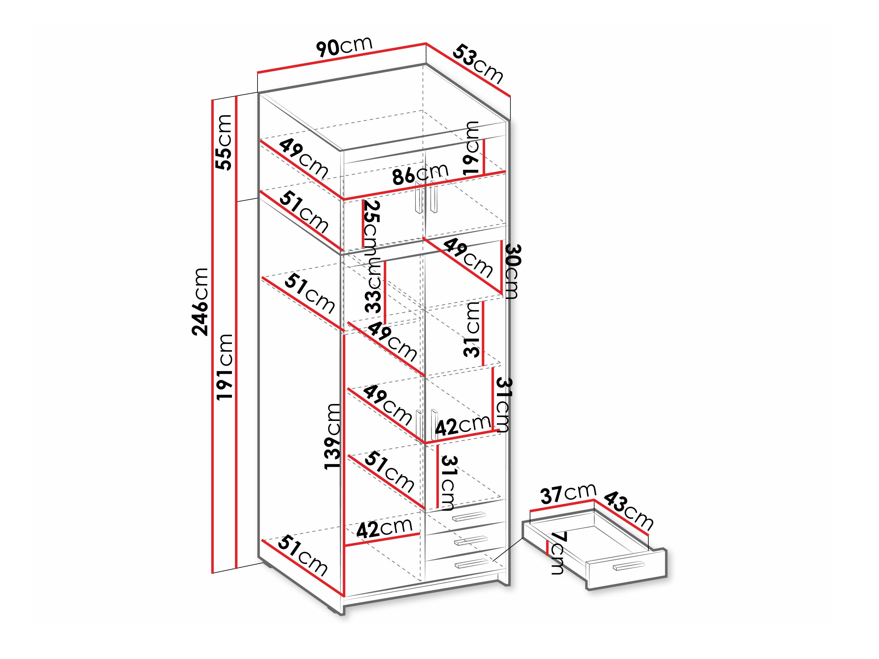 Garderobna omara Novduni 113 (Bela)