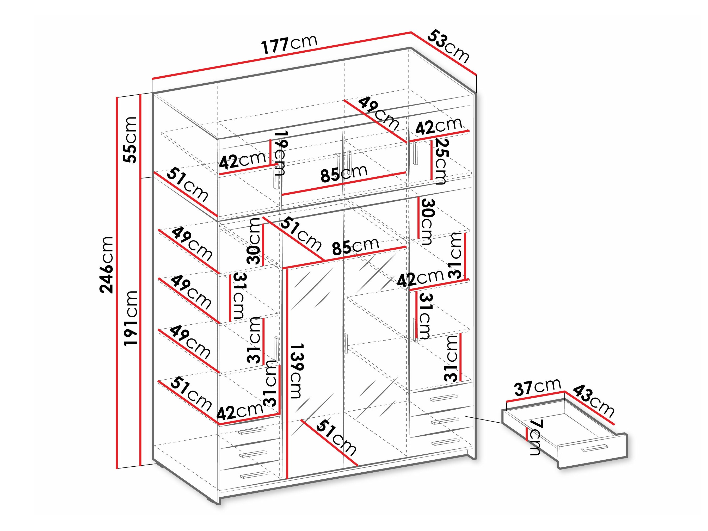 Garderobna omara Novduni 120 (Bela)