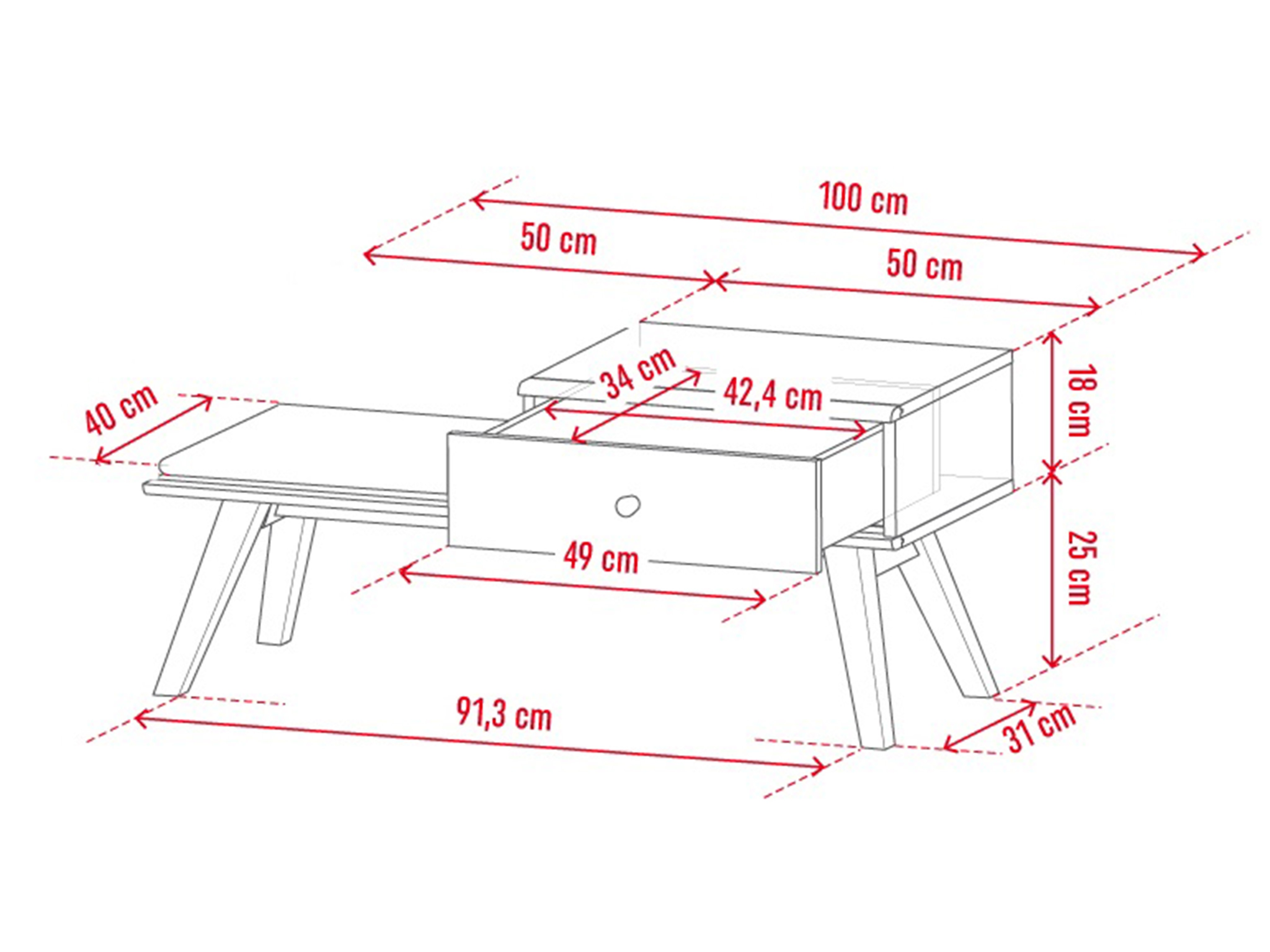 Klop Ruvruvi 117 (Bela + Hrast)