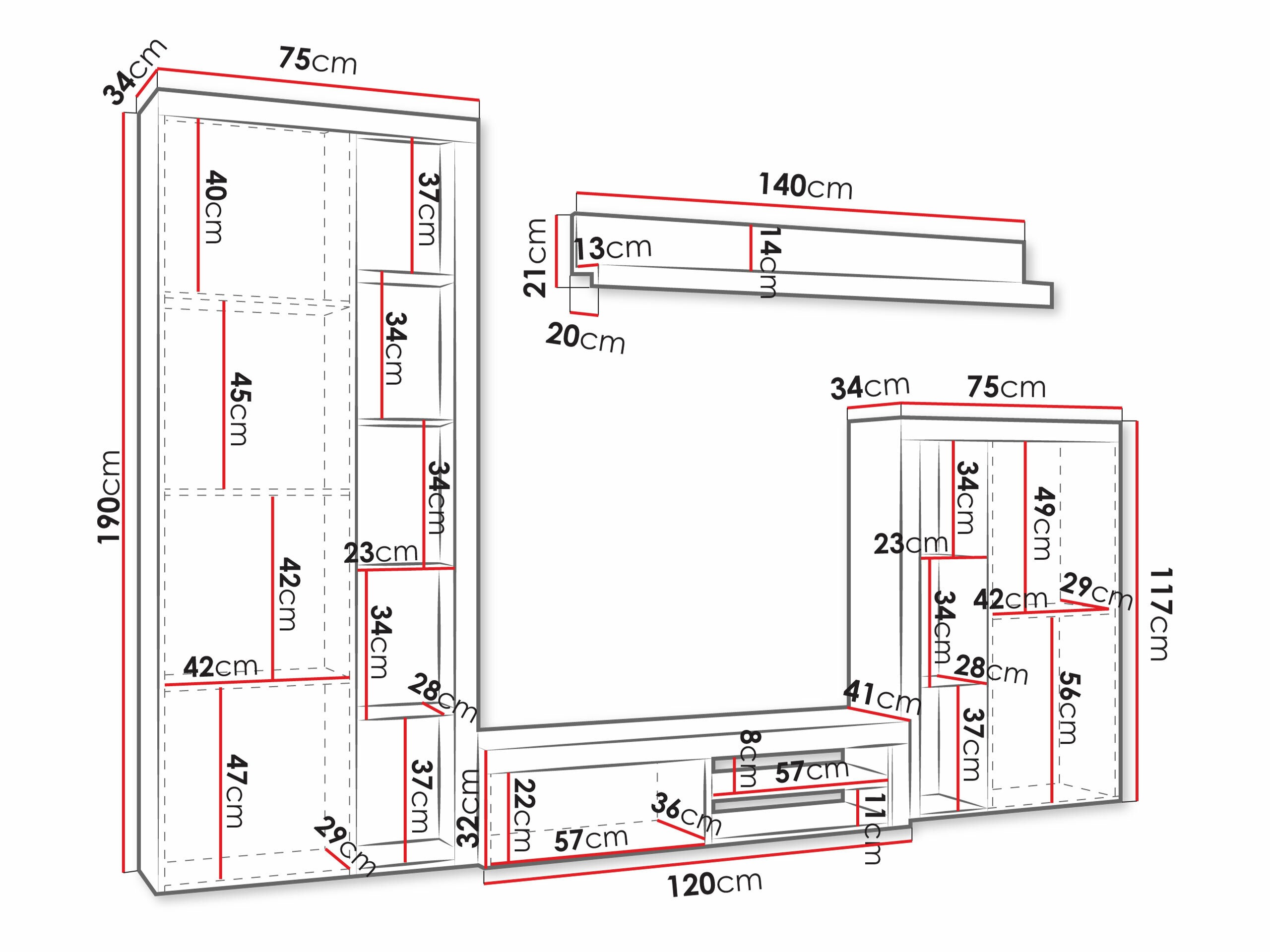 Komplet za dnevno sobo Tucson 103 (Bela)