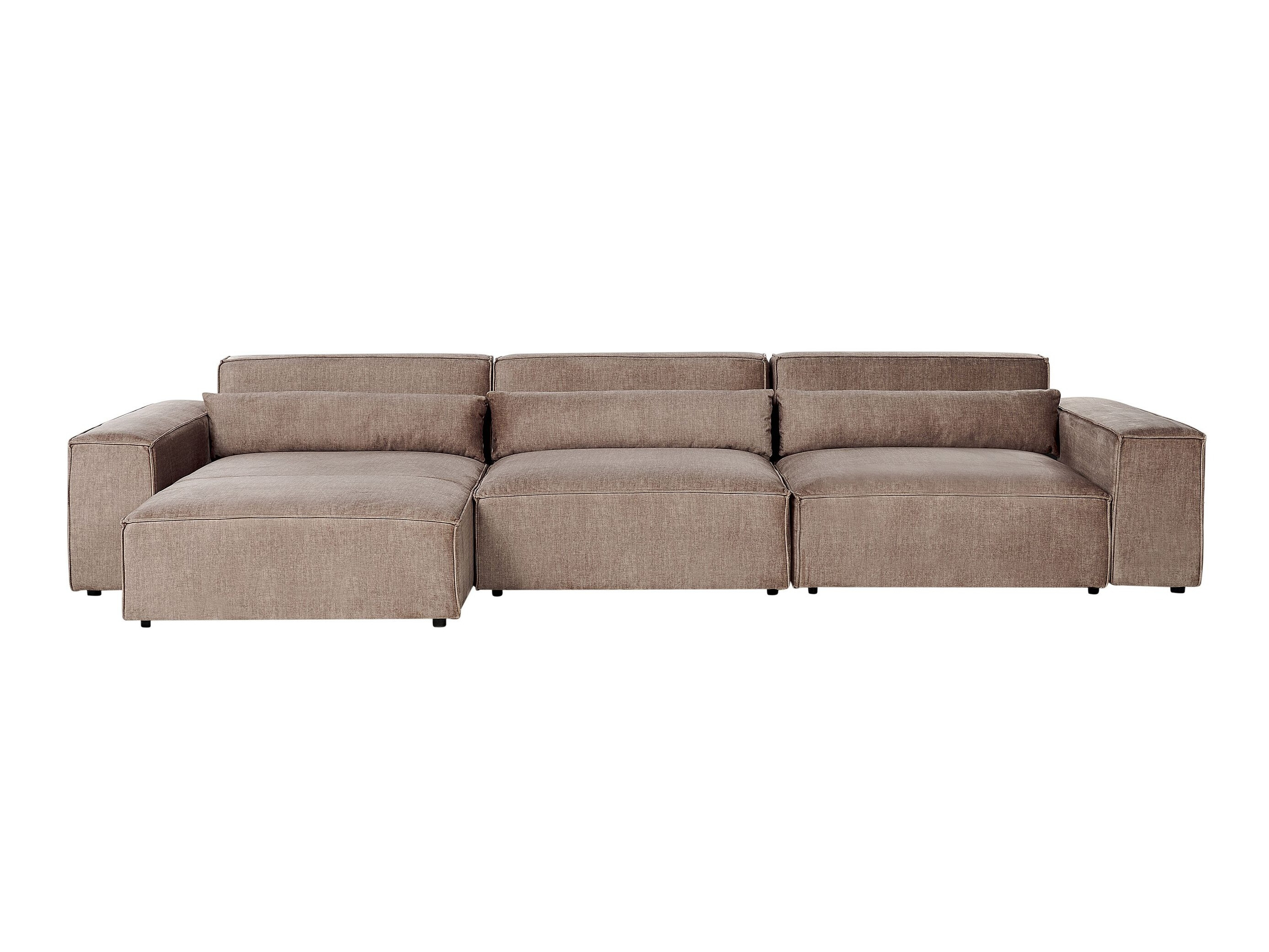 Modularna kotna sedežna garnitura Tivsora 104 (Svetlo rjava)