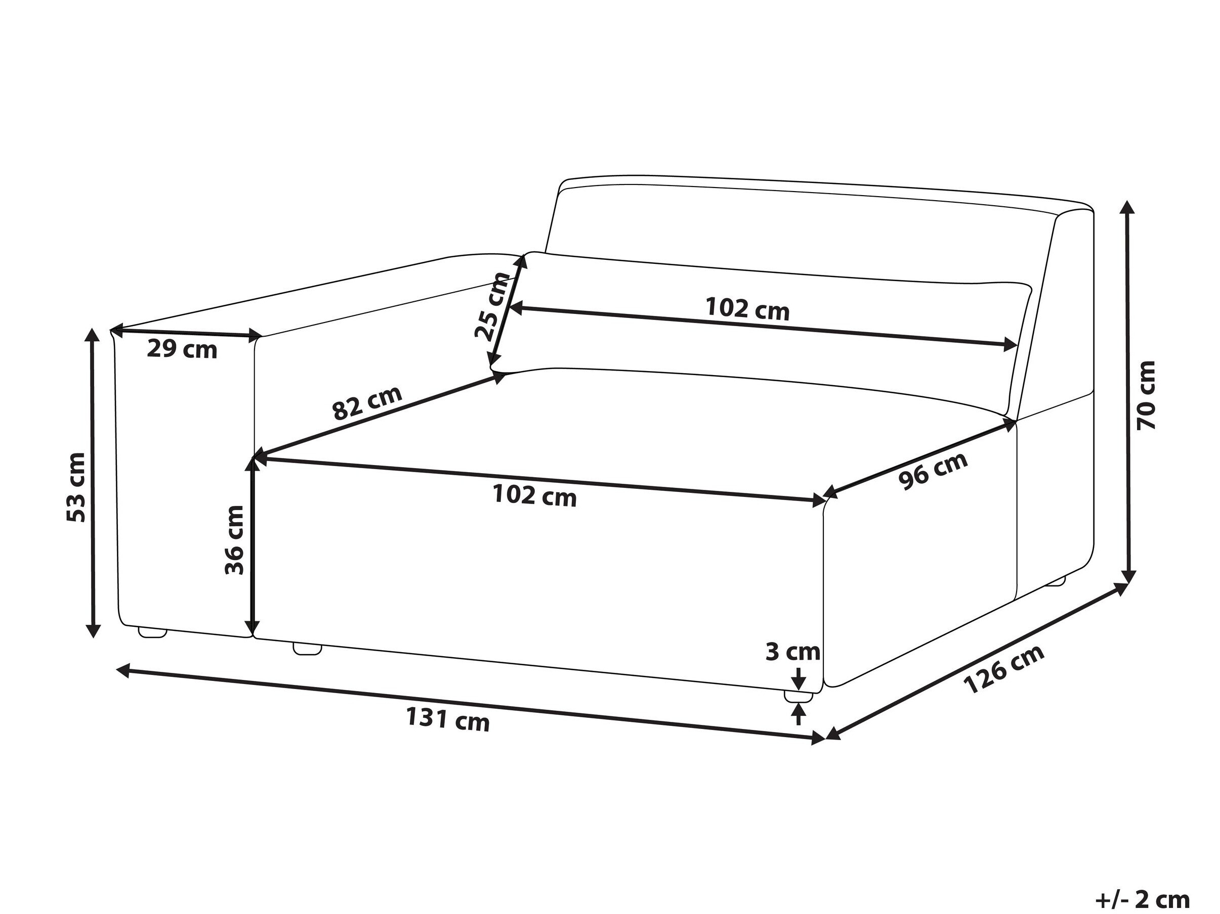 Modularni fotelj Tivsora 105 (Siva)