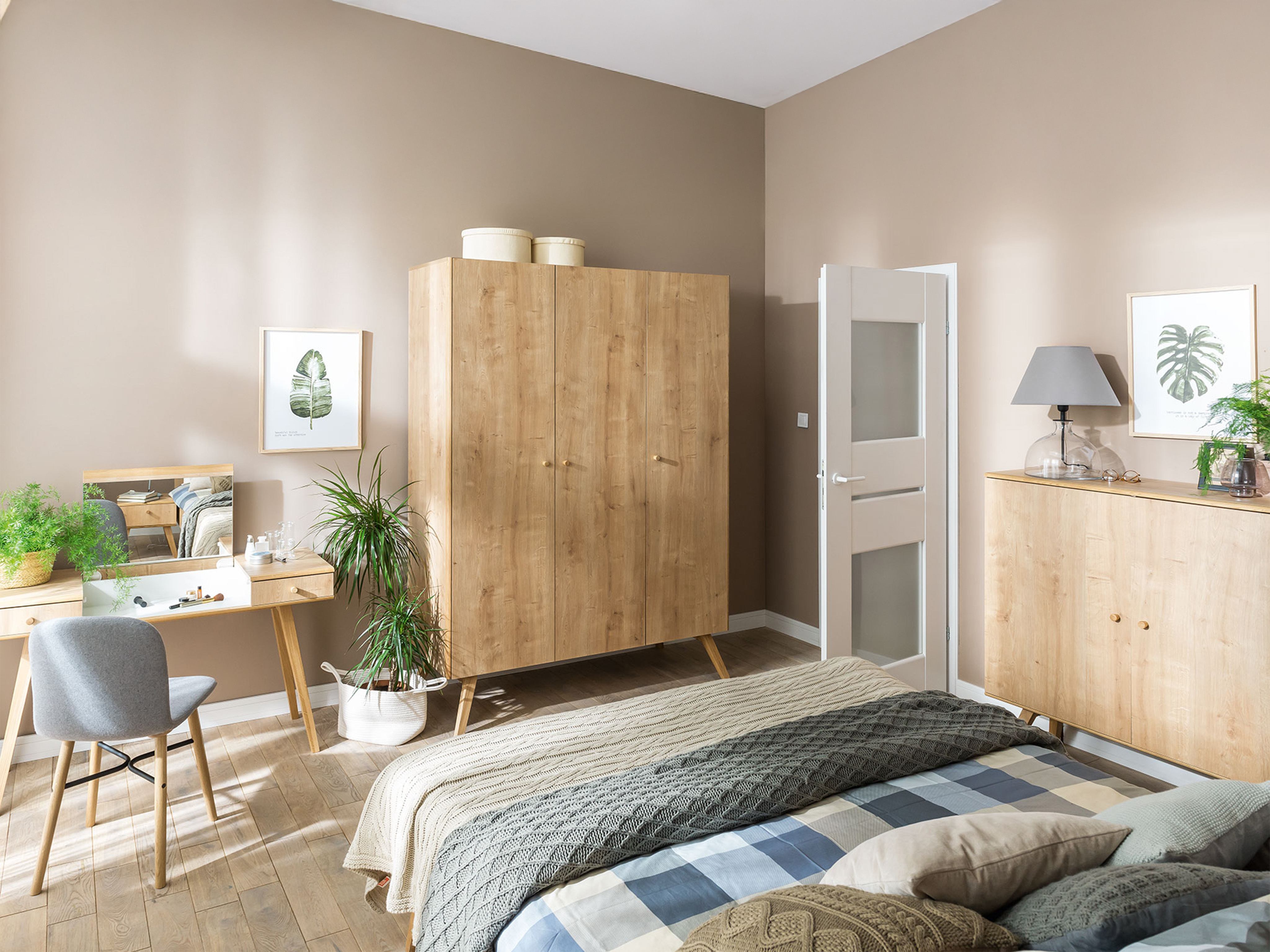 Toaletna mizica Ruvruvi 100 (Bela + Hrast)