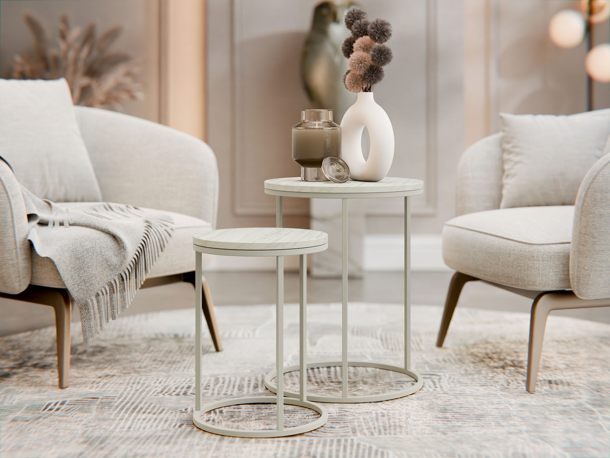 Komplet stranskih mizic Iter (Bež)