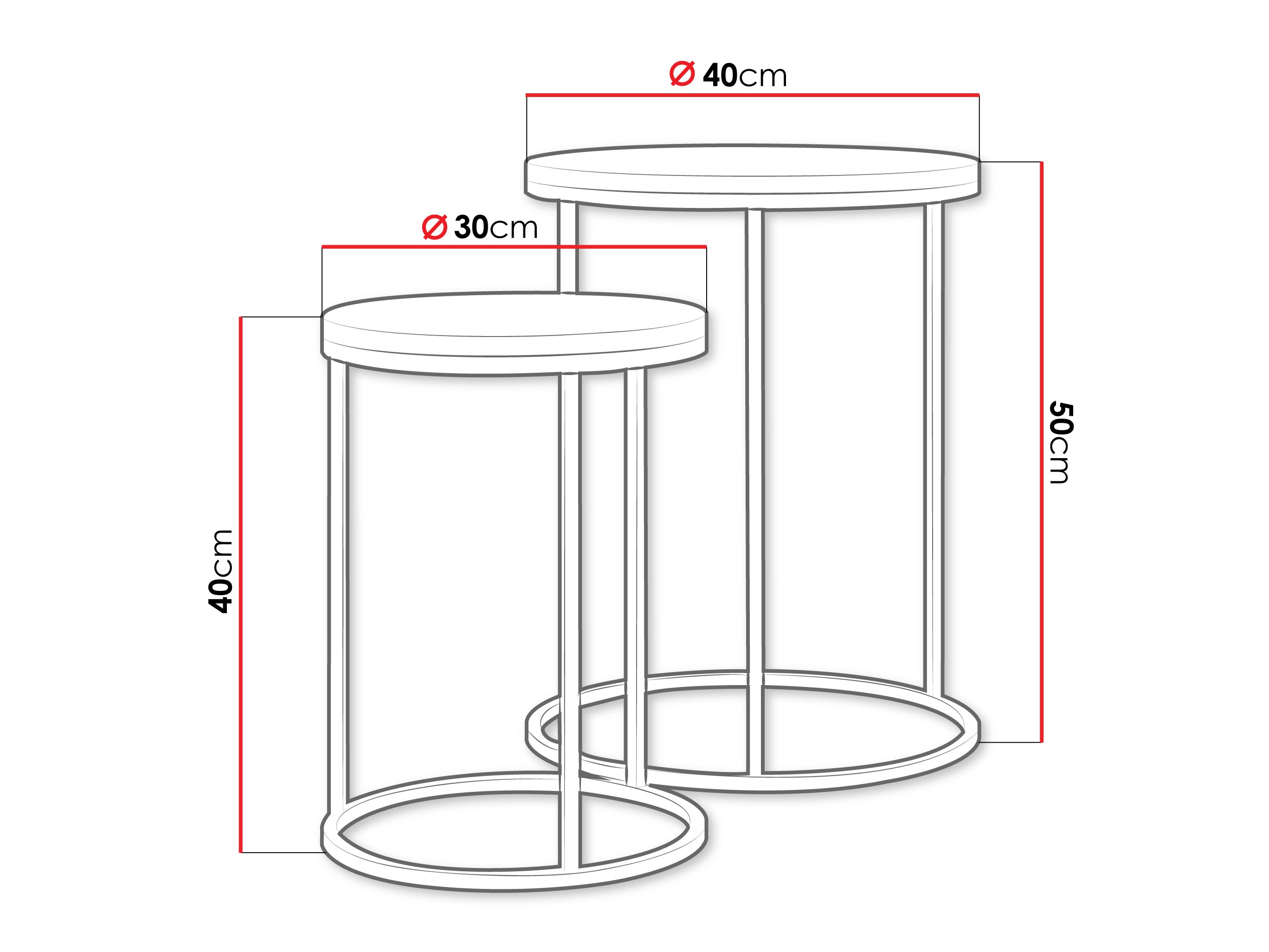 Komplet stranskih mizic Iter (Bež)