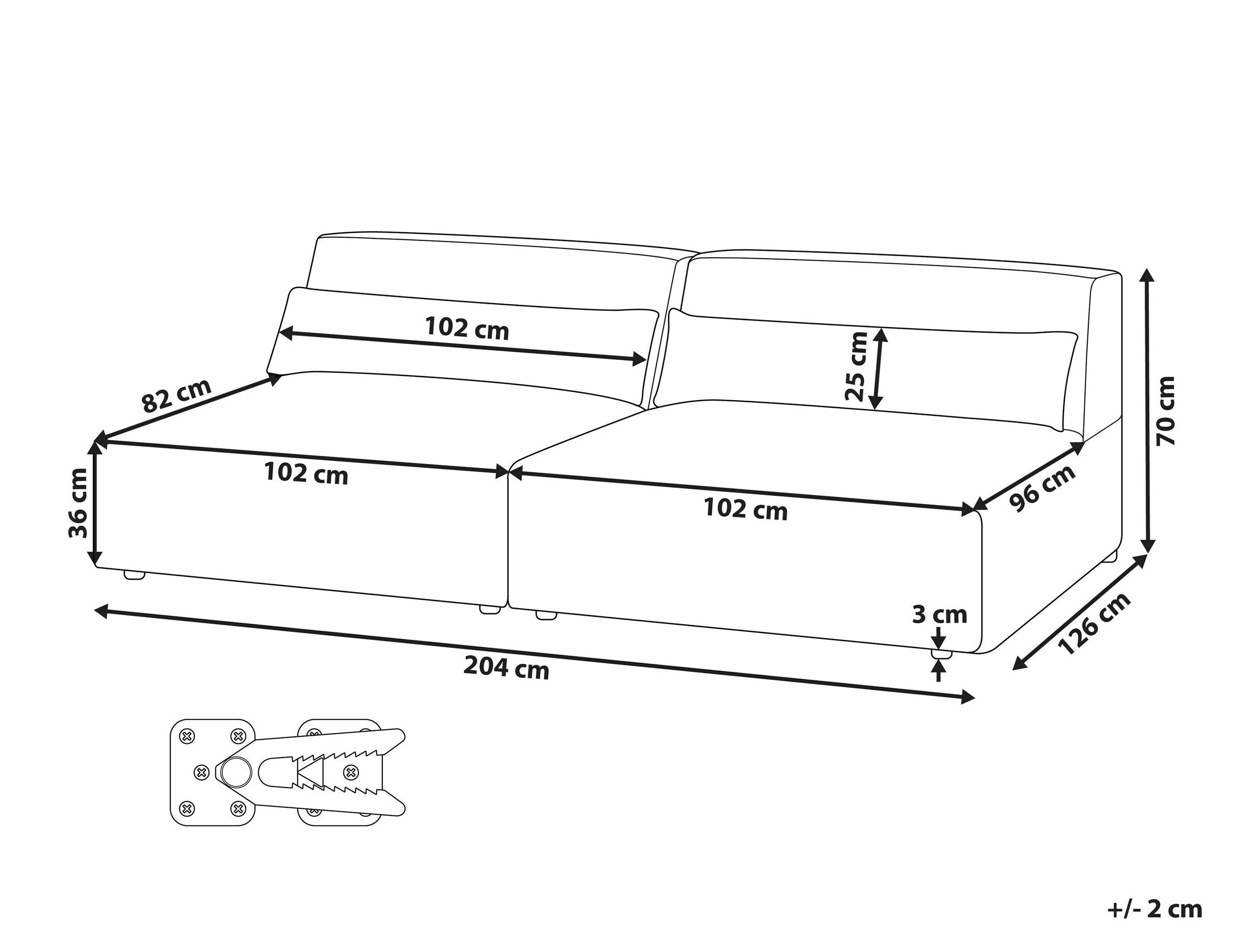 Modularni kavč Tivsora 102 (Svetlo rjava)