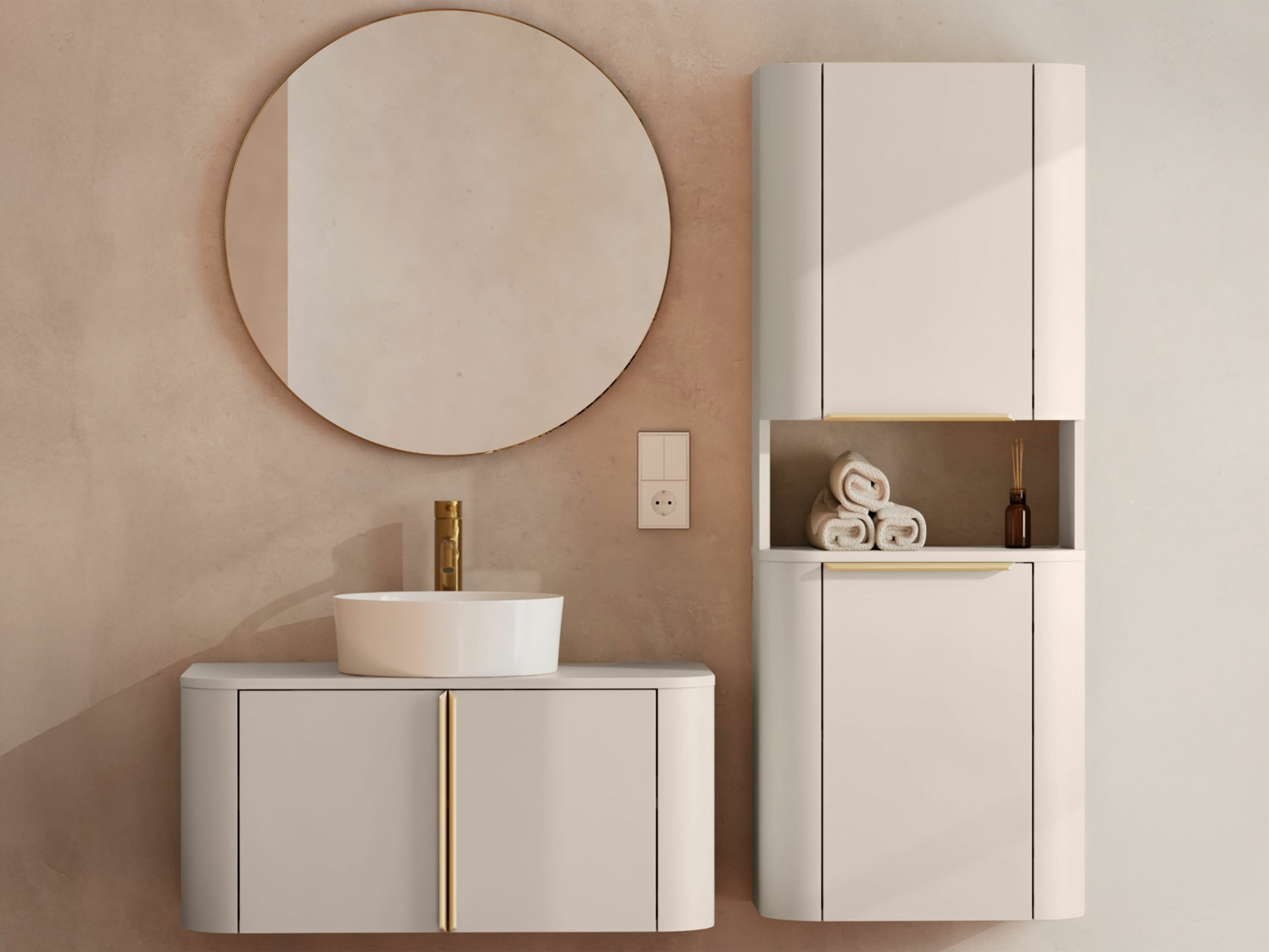 Viseča kopalniška omarica za umivalnik Burleson 573