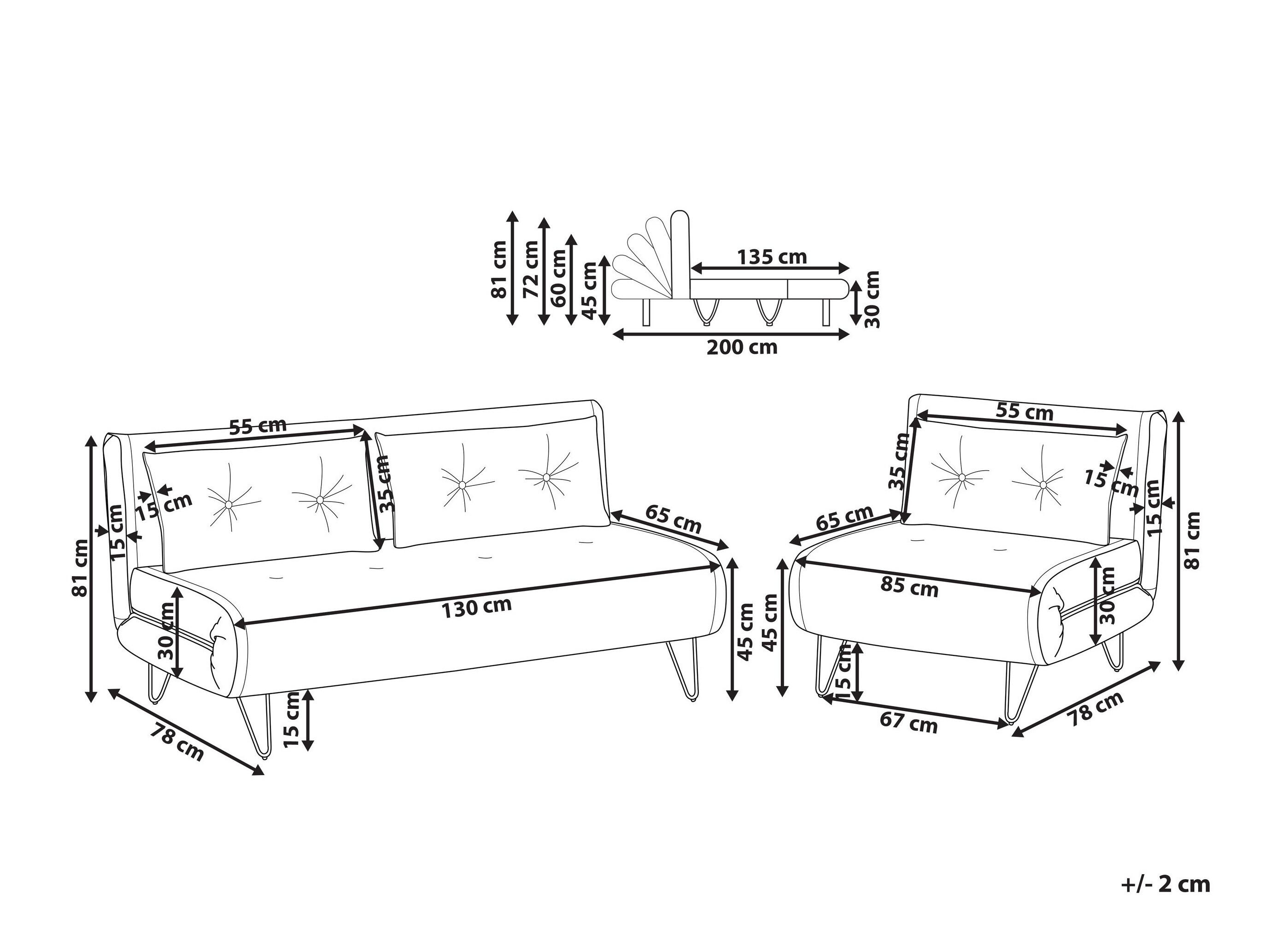 Komplet oblazinjenega pohištva Berwyn 3164 (Siva)