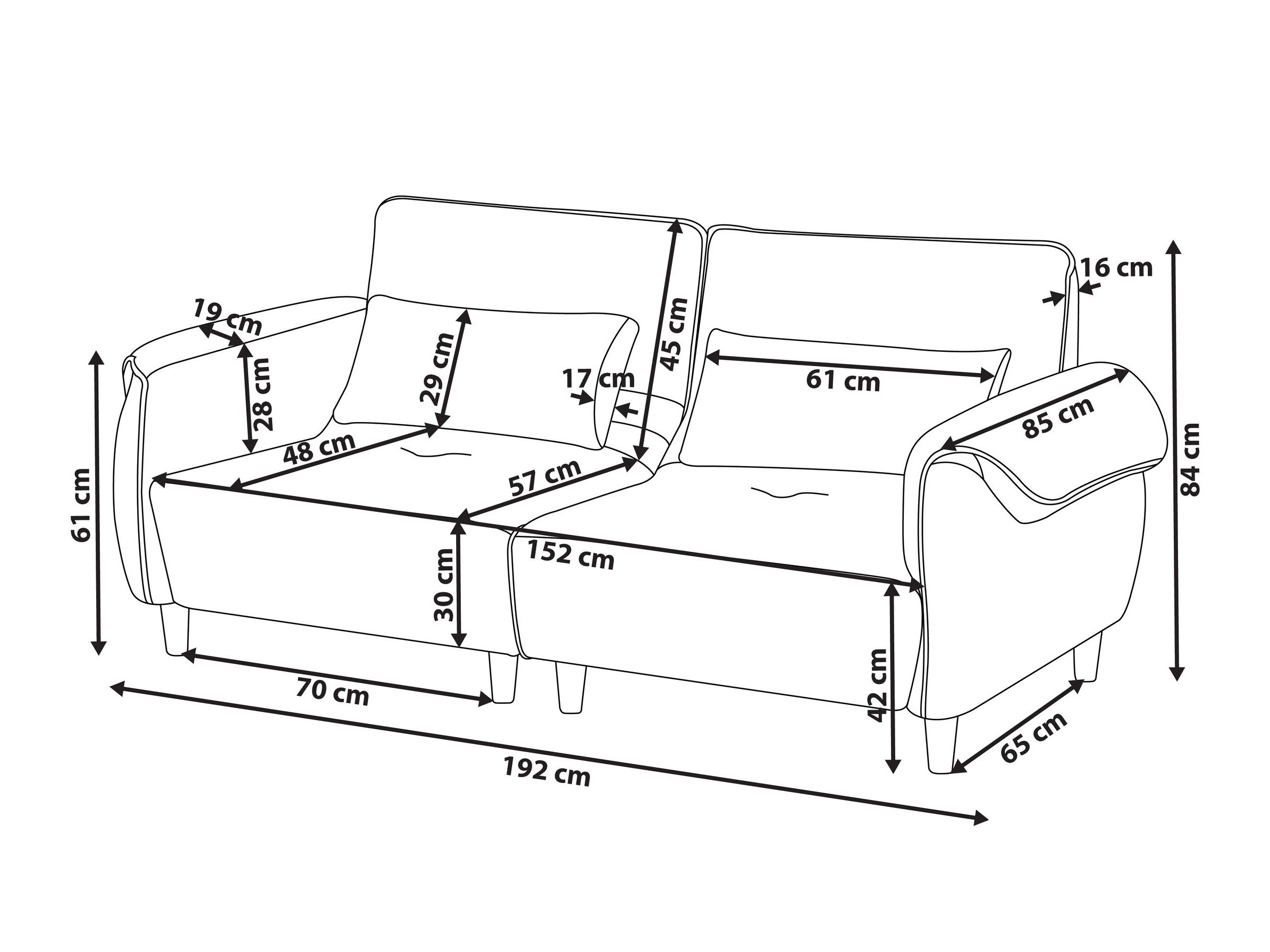 Kavč Berwyn 3169 (Temno siva)