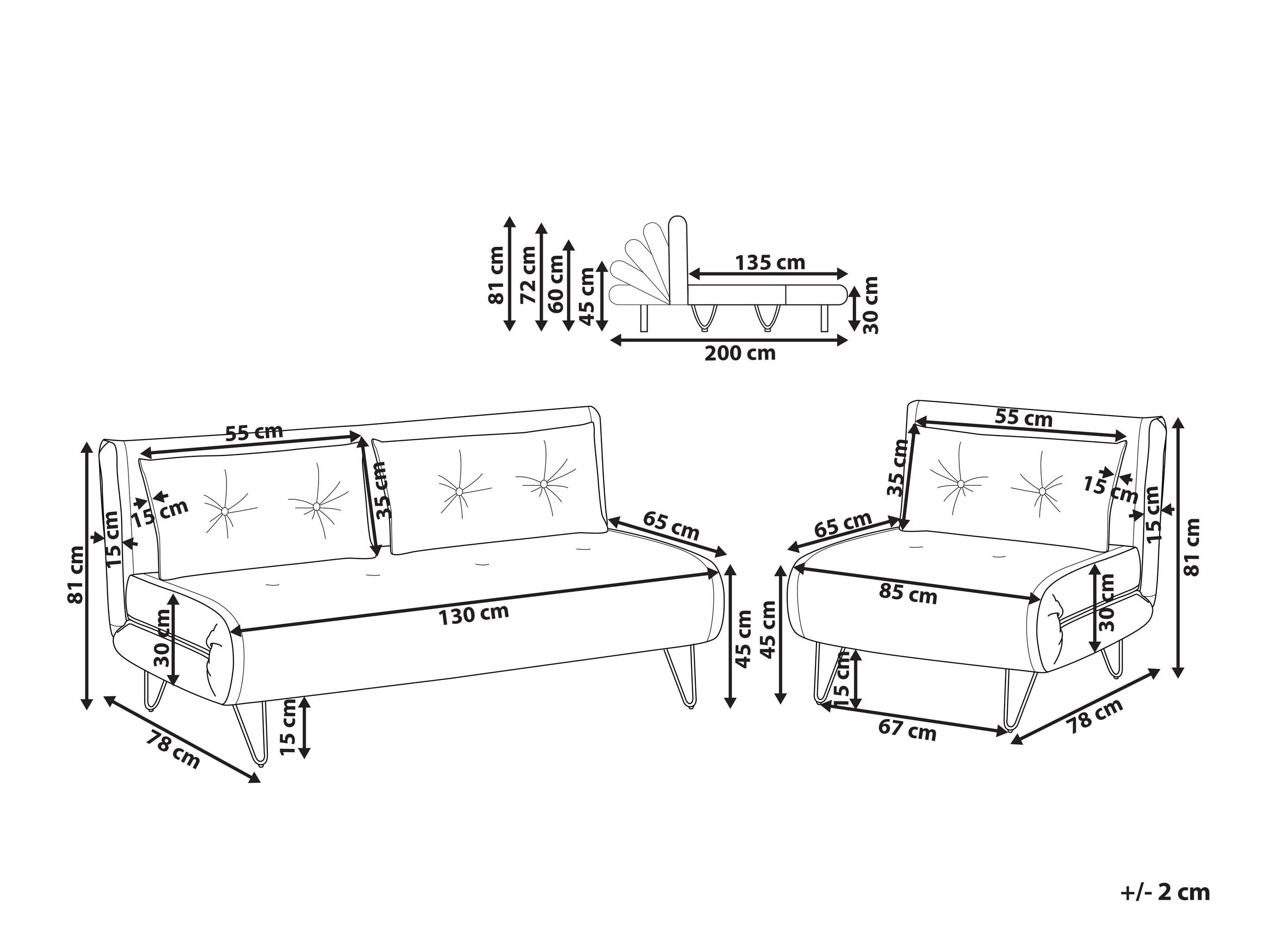 Komplet oblazinjenega pohištva Berwyn 3165 (Svetlo siva)
