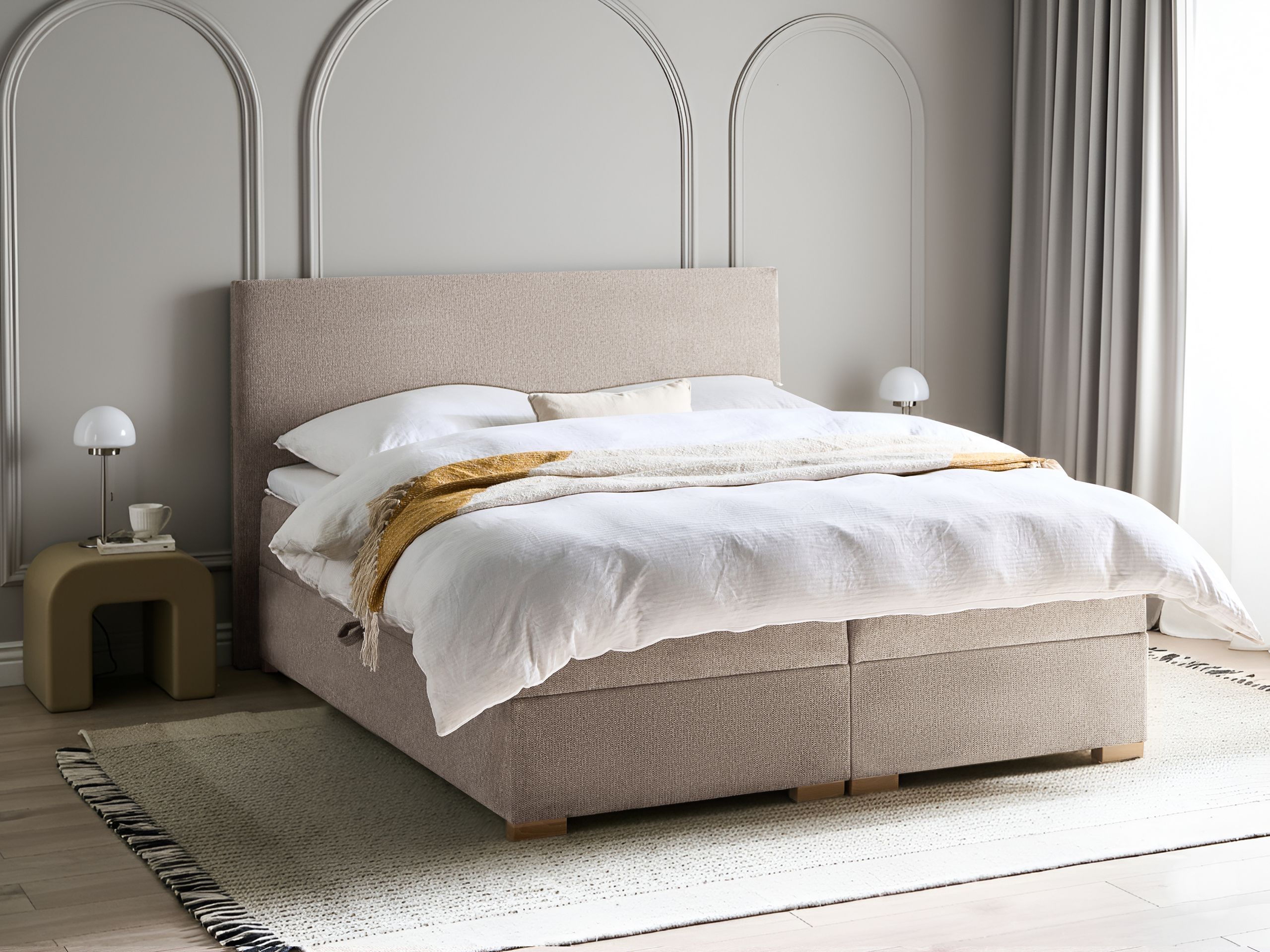 Boxspring postelja Berwyn 3174 (Taupe)