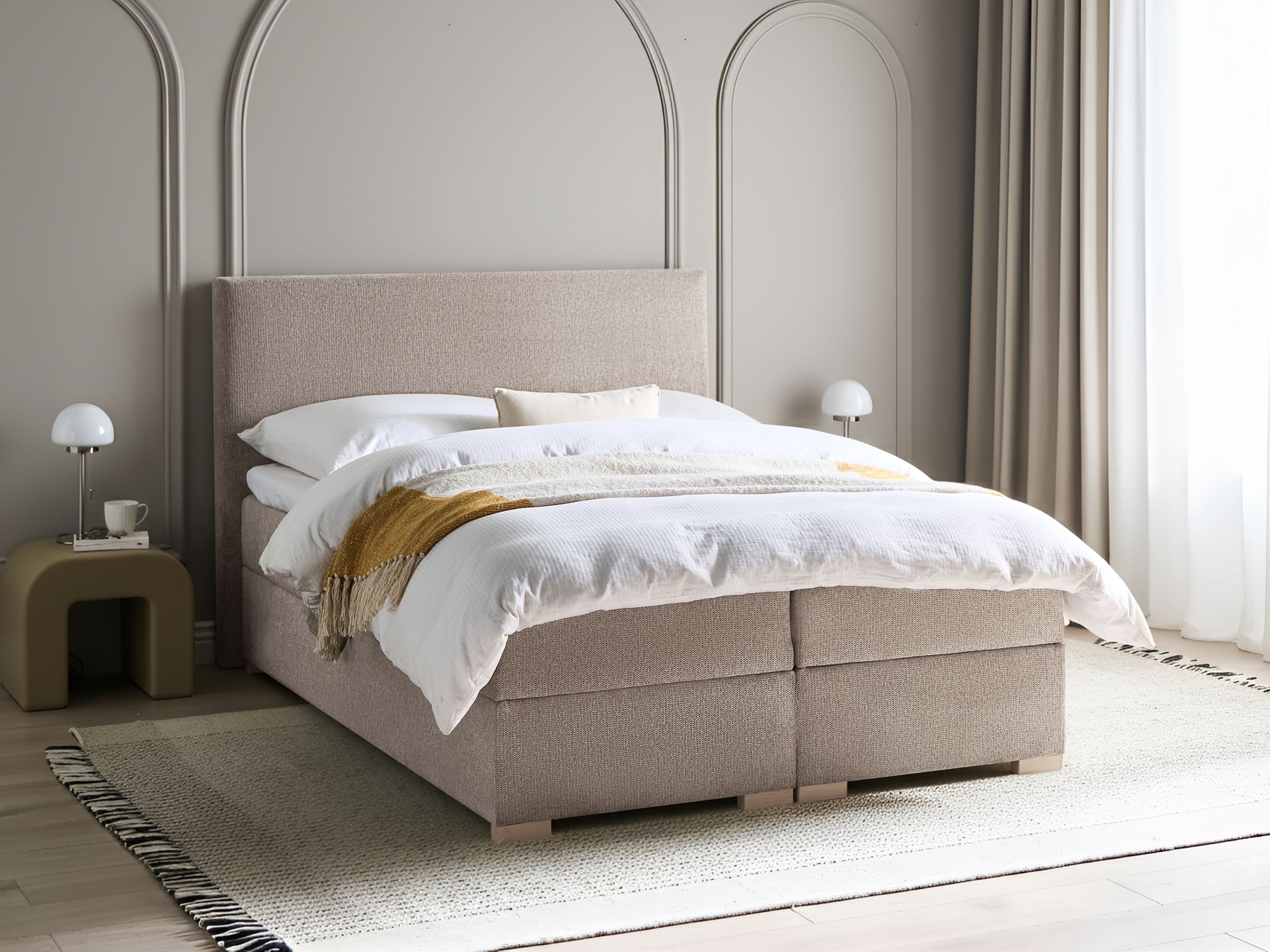 Boxspring postelja Berwyn 3174 (Taupe)