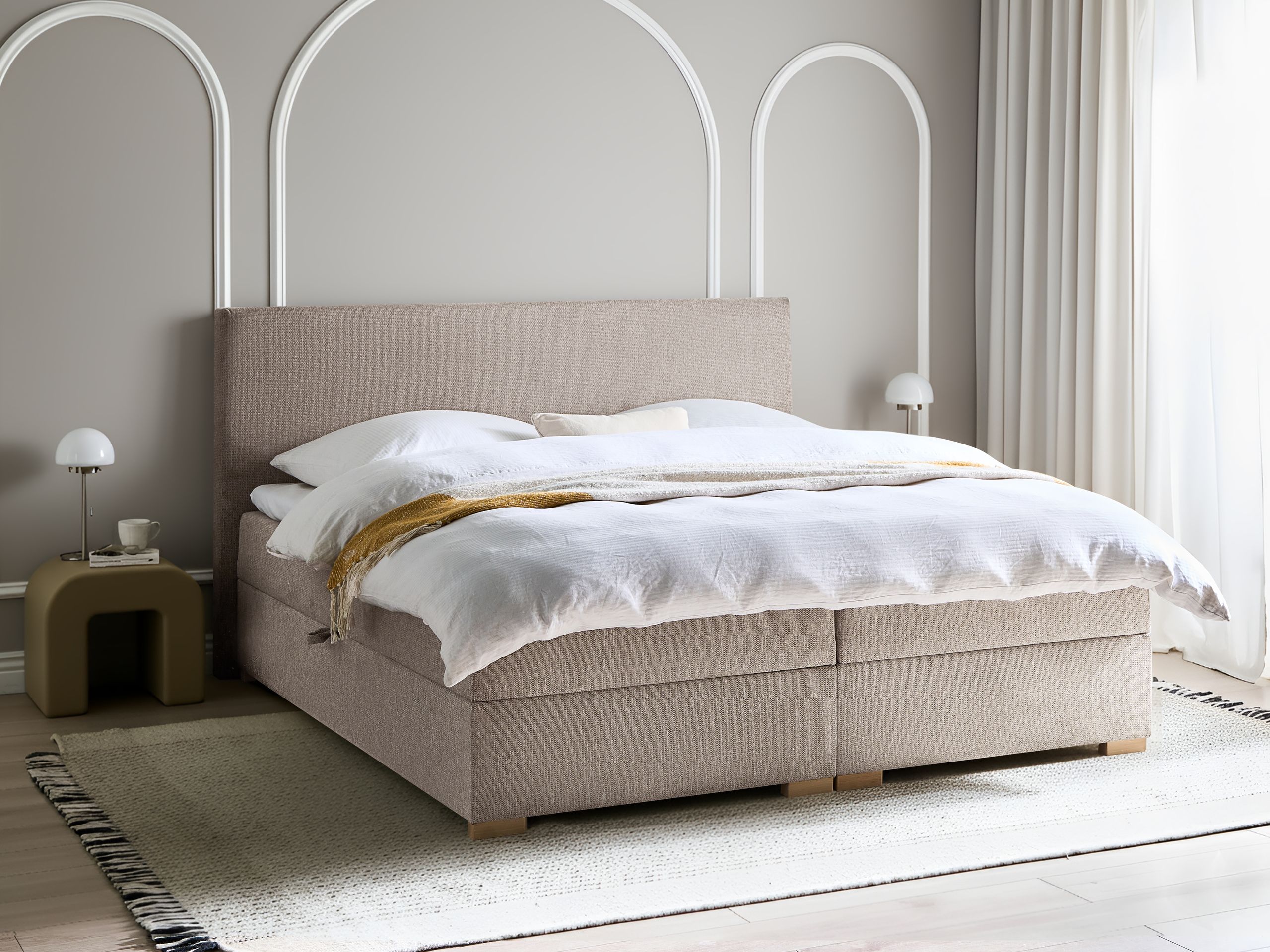 Boxspring postelja Berwyn 3174 (Taupe)
