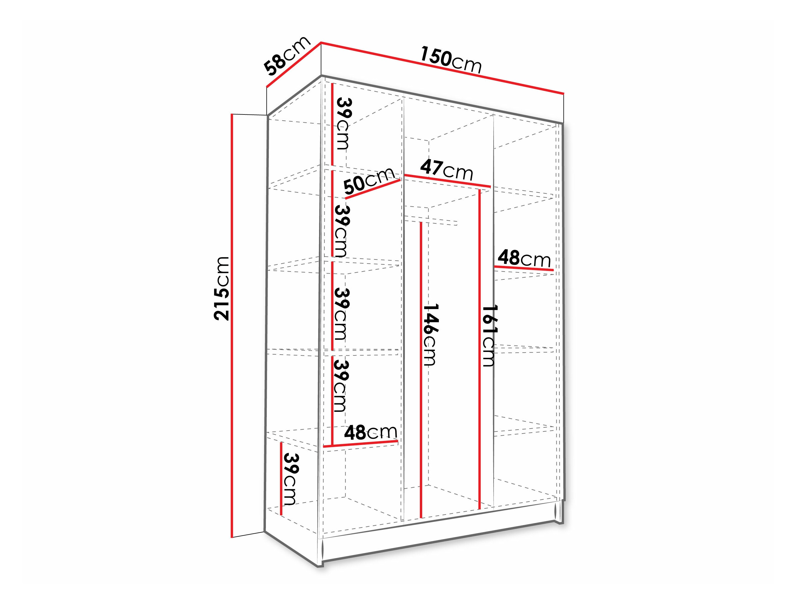 Garderobna omara Closico 198 (Bela + Črna)