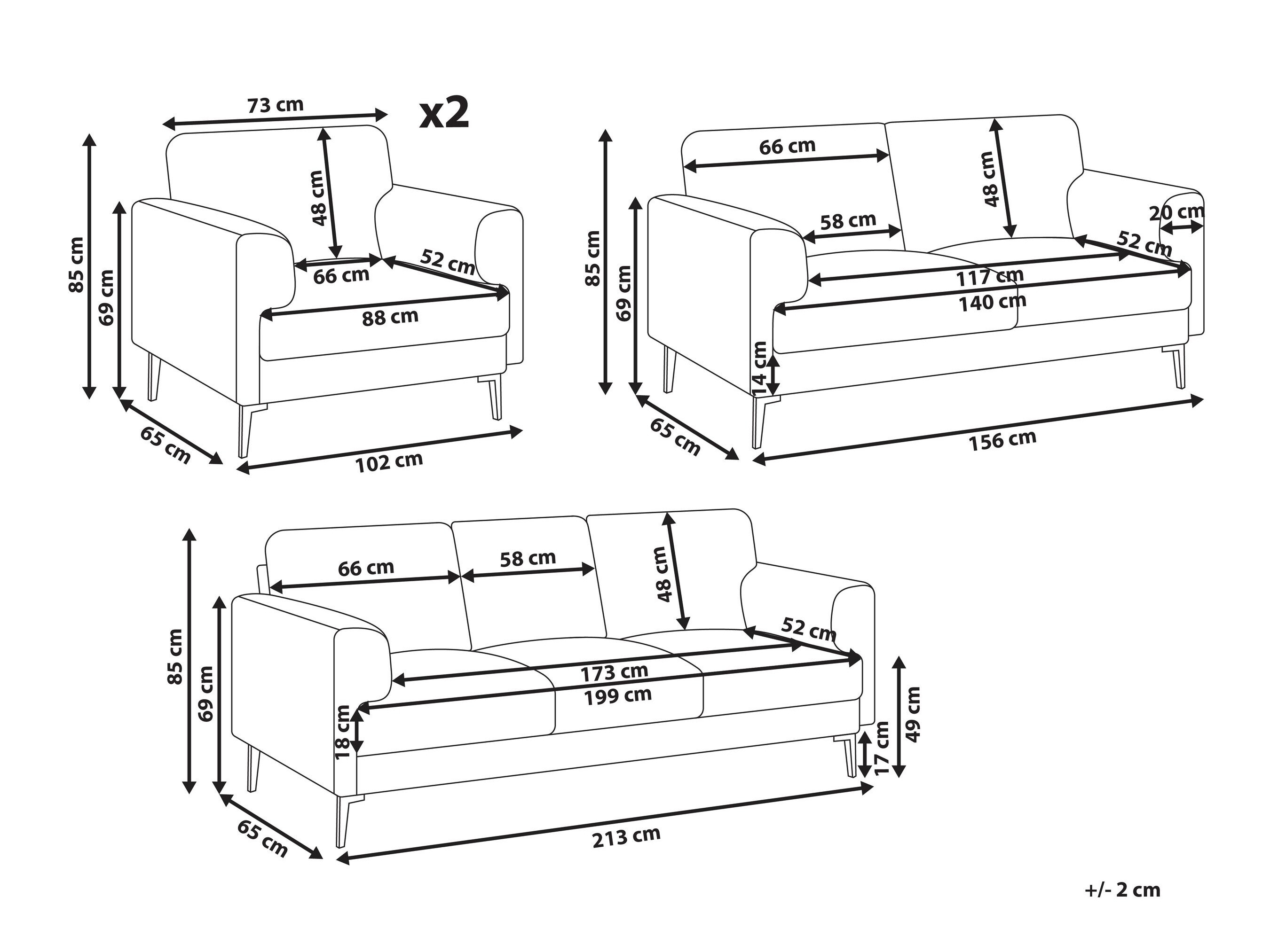Komplet oblazinjenega pohištva Catcavu 100 (Svetlo bež)