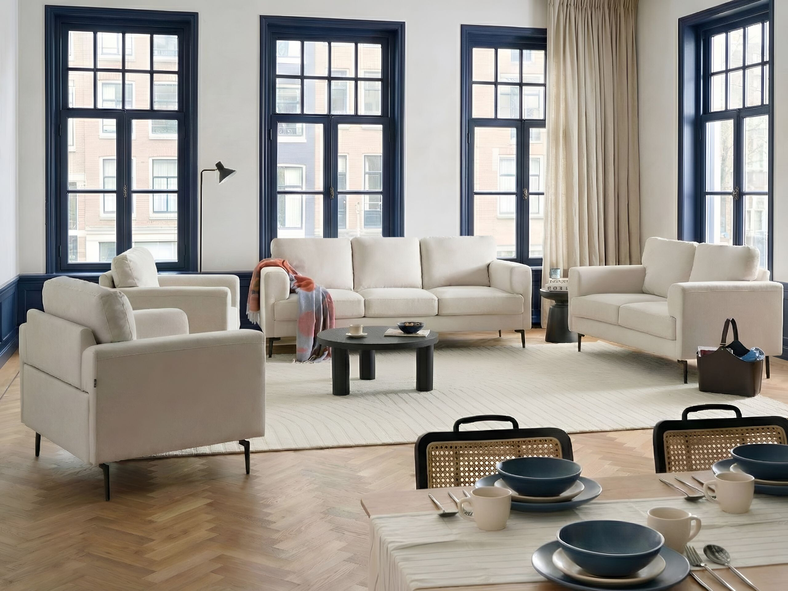 Komplet oblazinjenega pohištva Catcavu 100 (Svetlo bež)