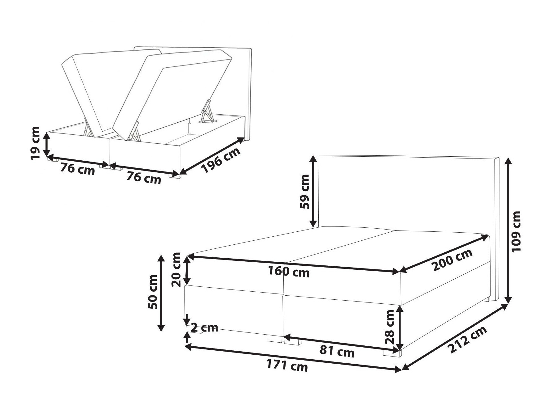 Boxspring postelja Berwyn 3174 (Taupe)