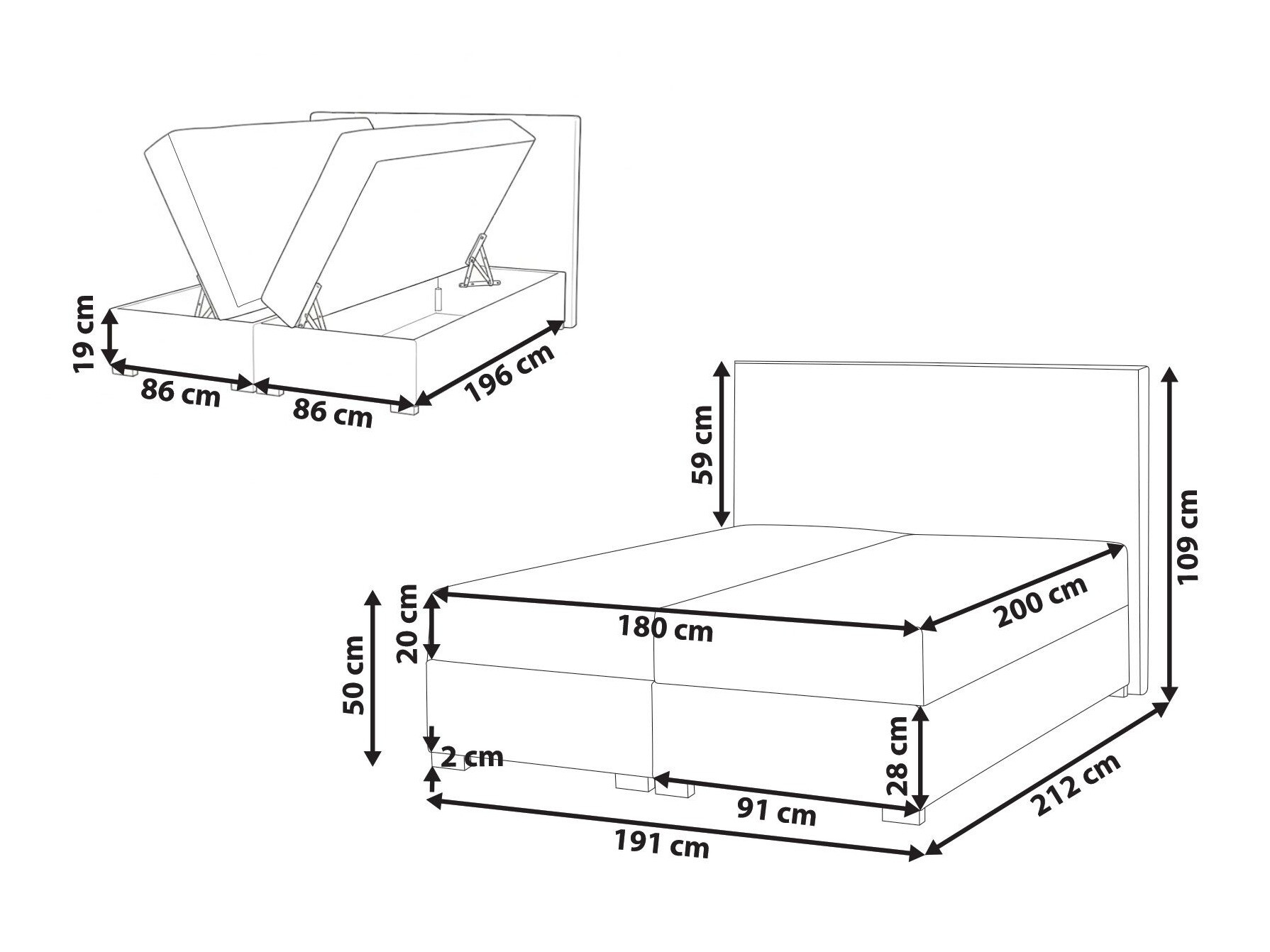 Boxspring postelja Berwyn 3174 (Taupe)