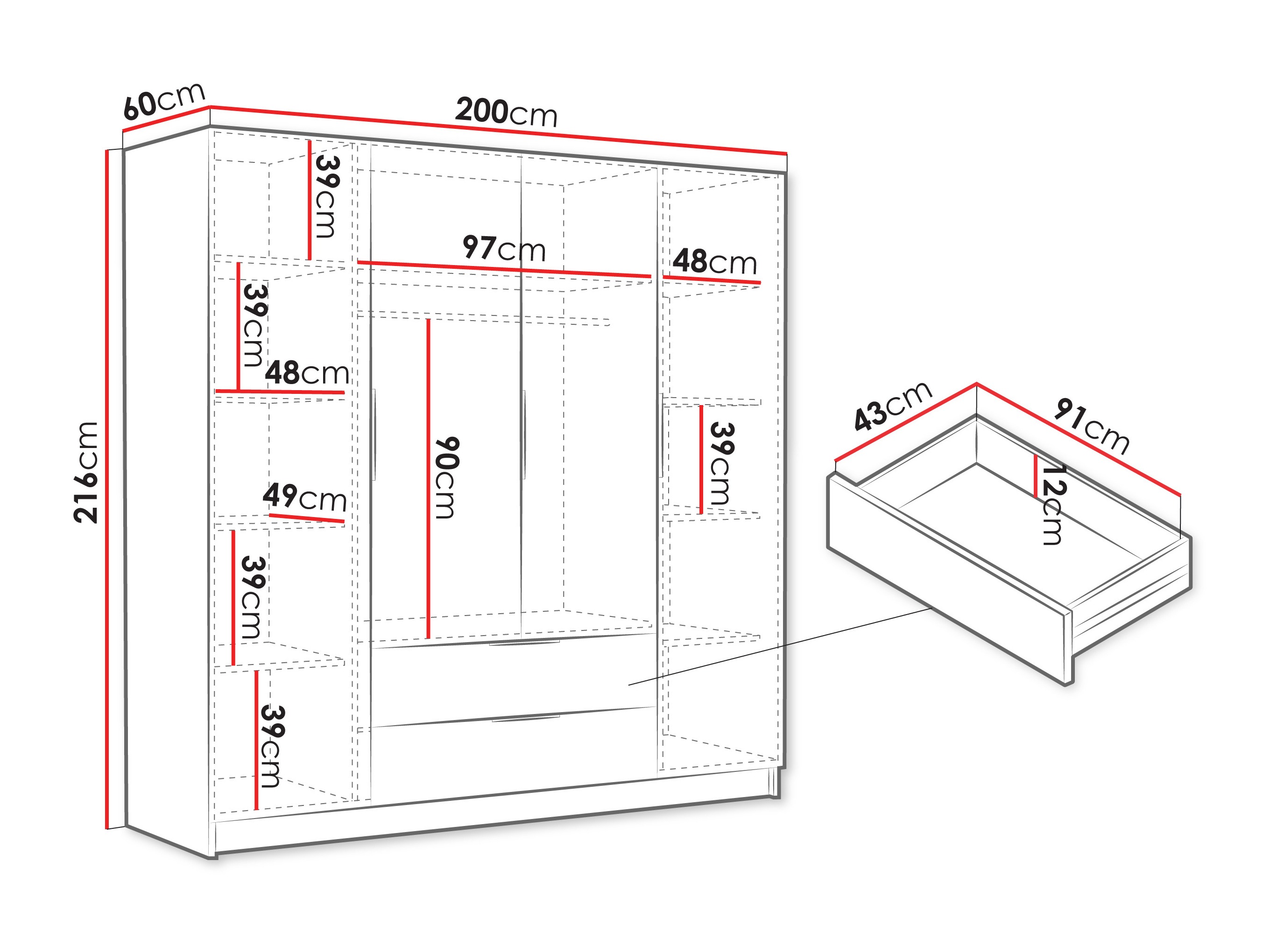 Garderobna omara Closico Cadron I (Kašmir)