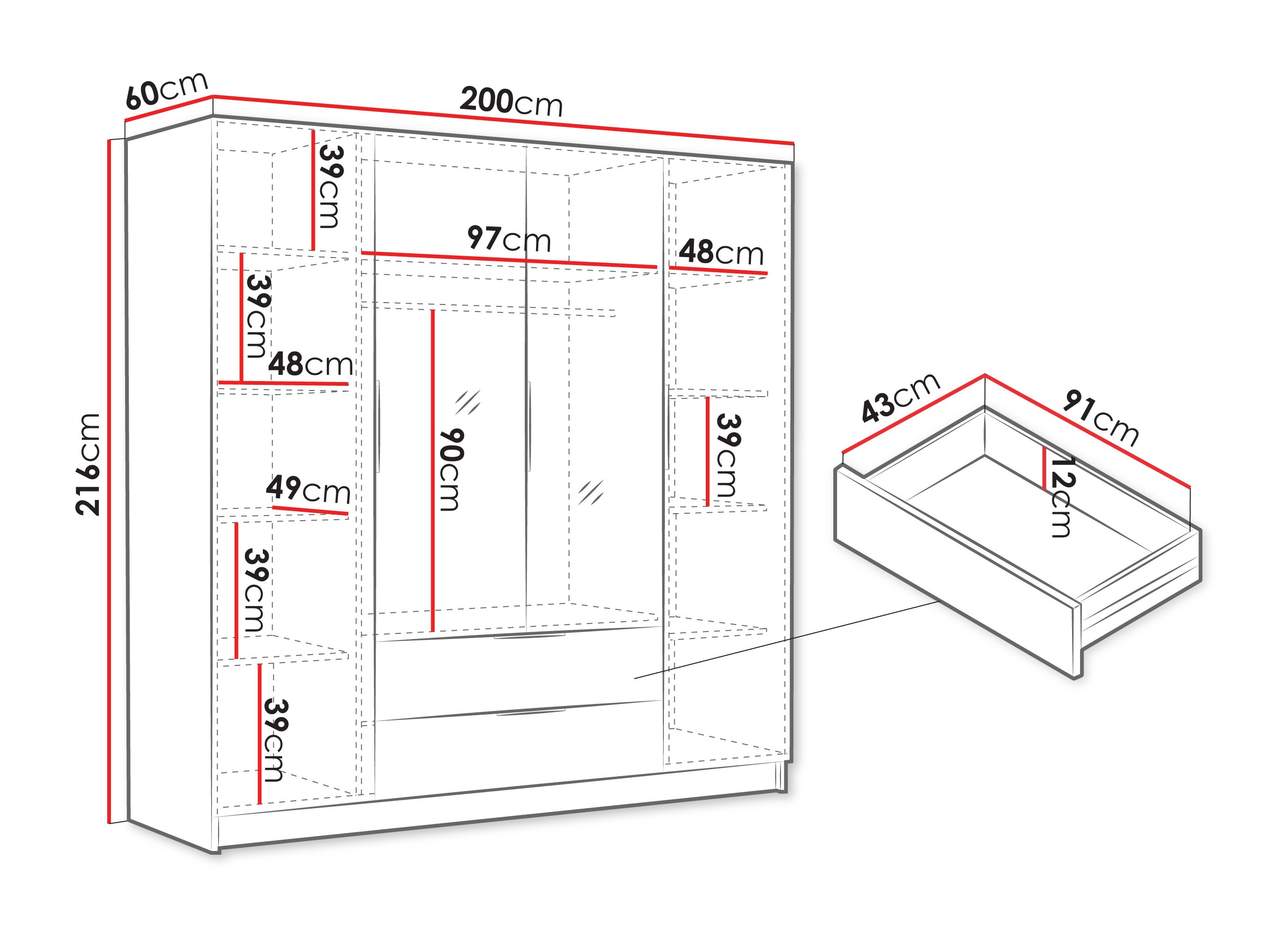 Garderobna omara Closico Cadron II (Kašmir)