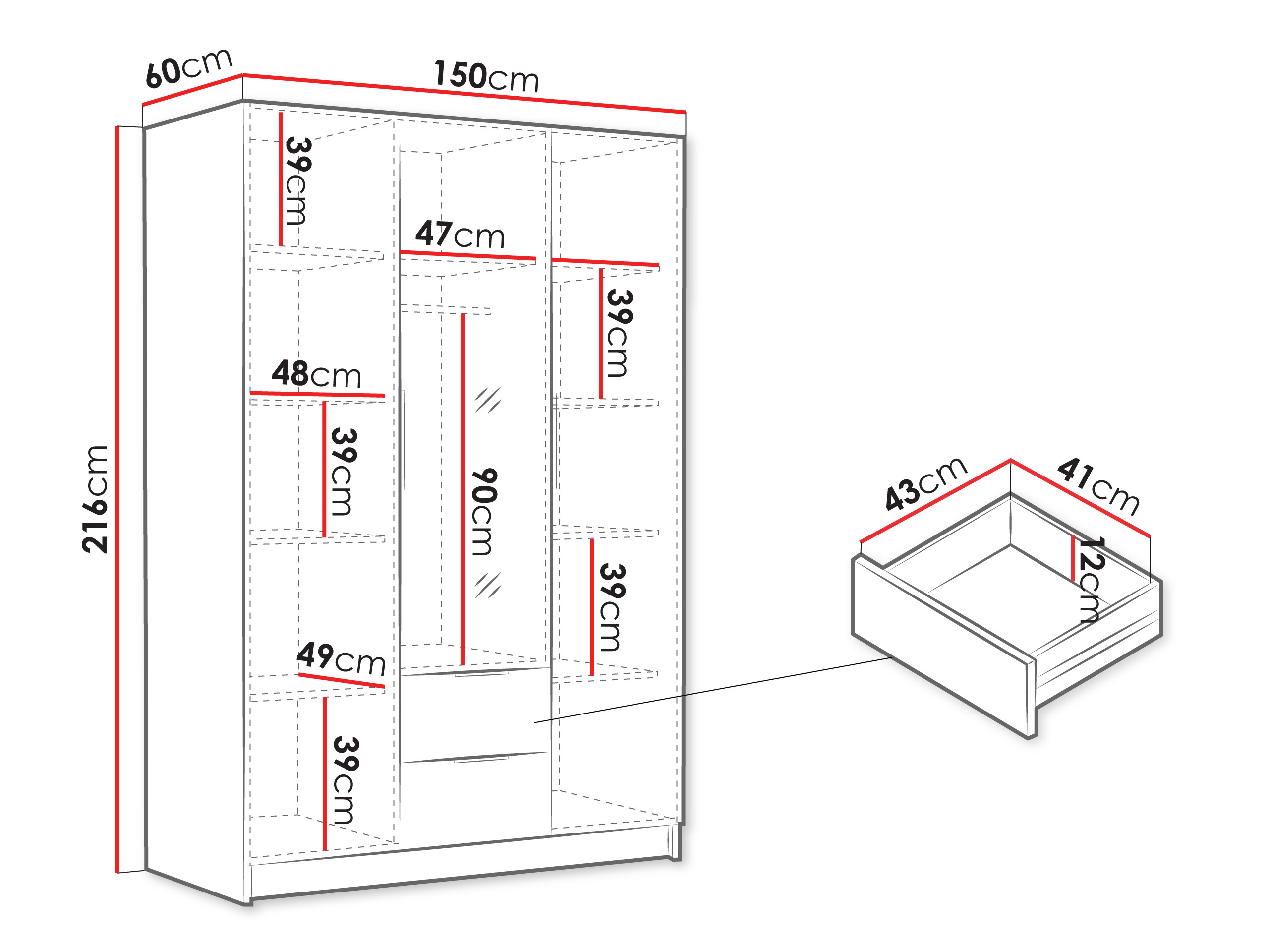 Garderobna omara Closico Calvron II (Bela)