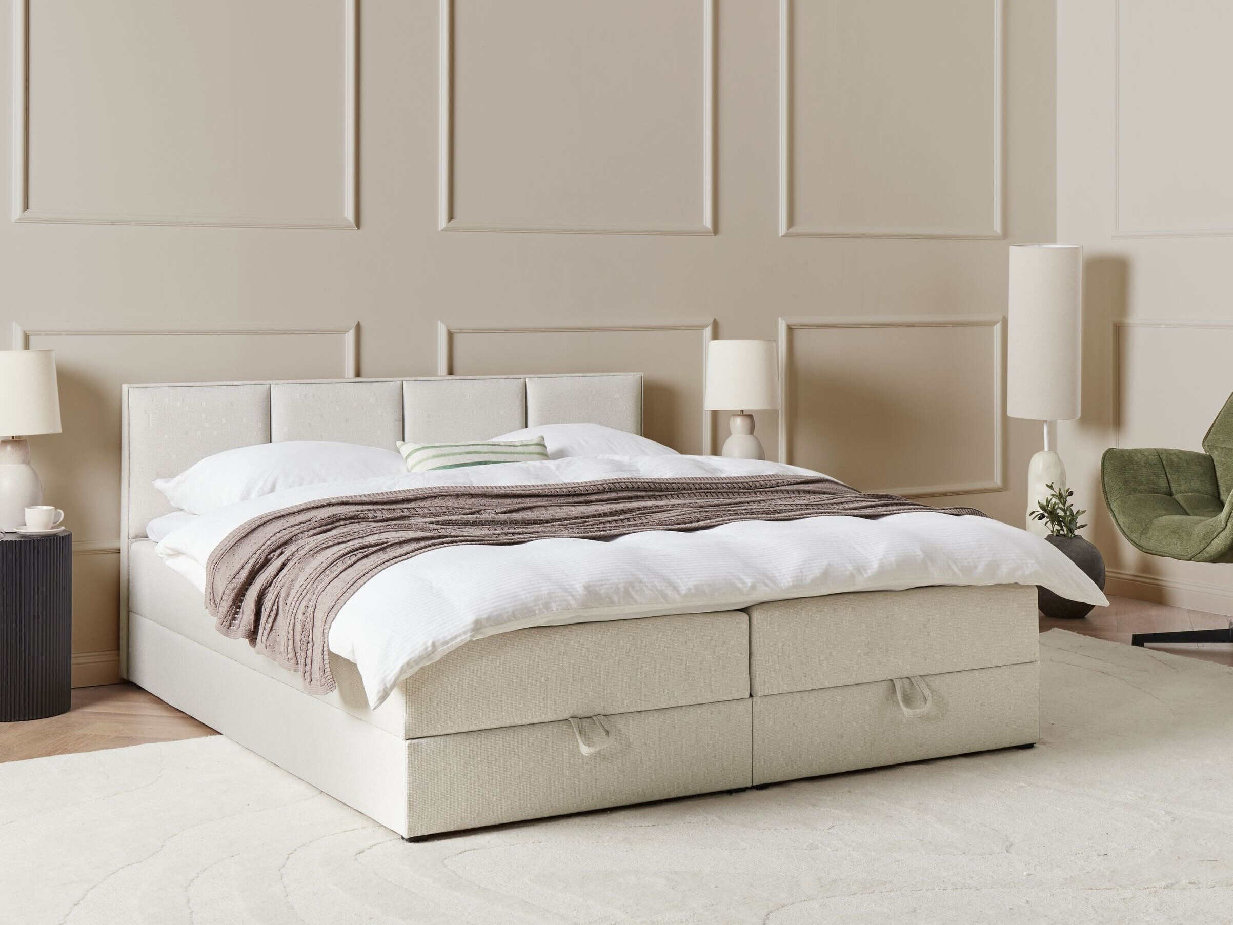 Boxspring postelja Berwyn 3191 (Bela)