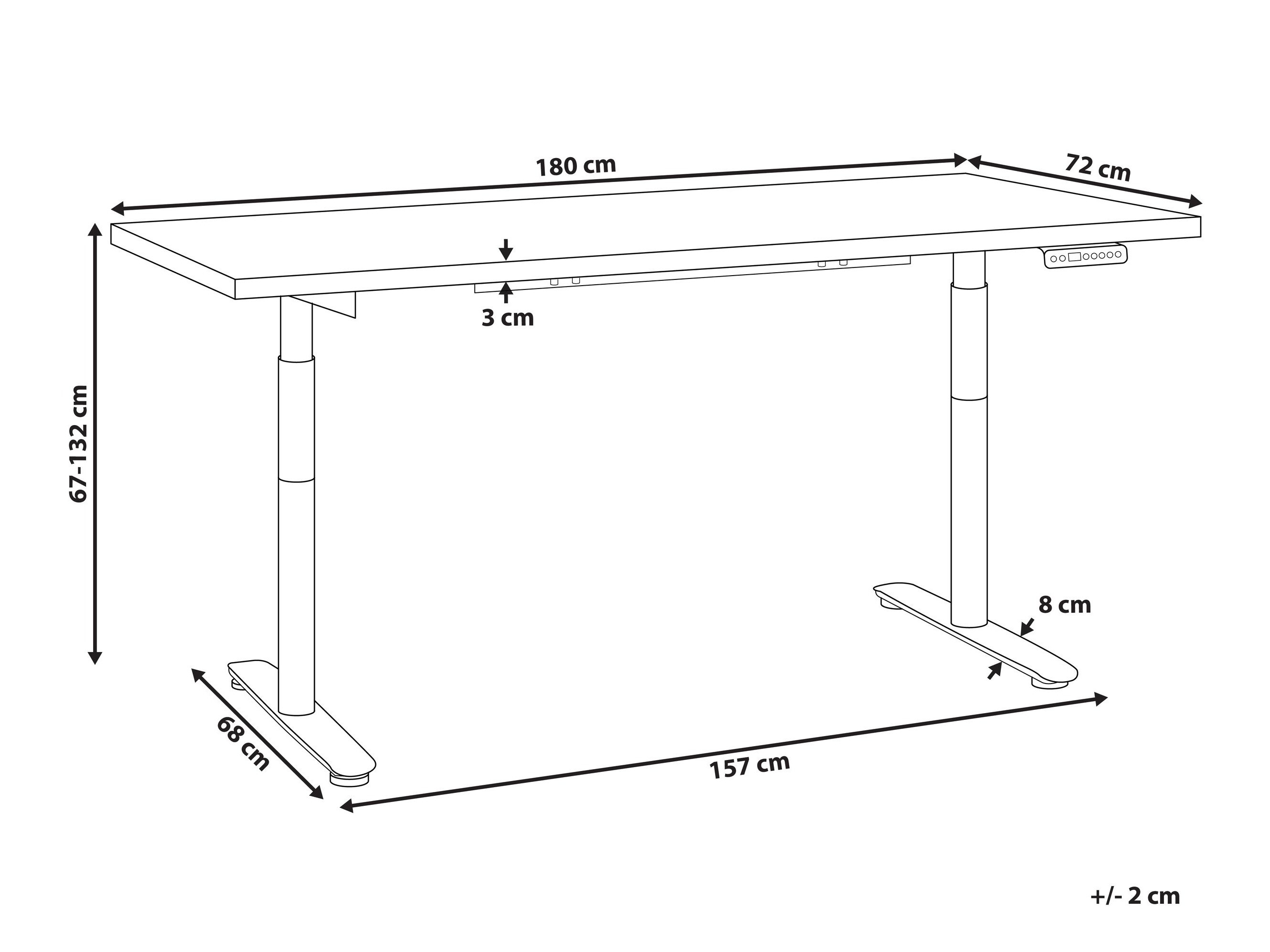 Dvižna pisalna miza Berwyn 3188 (Svetlo rjava)