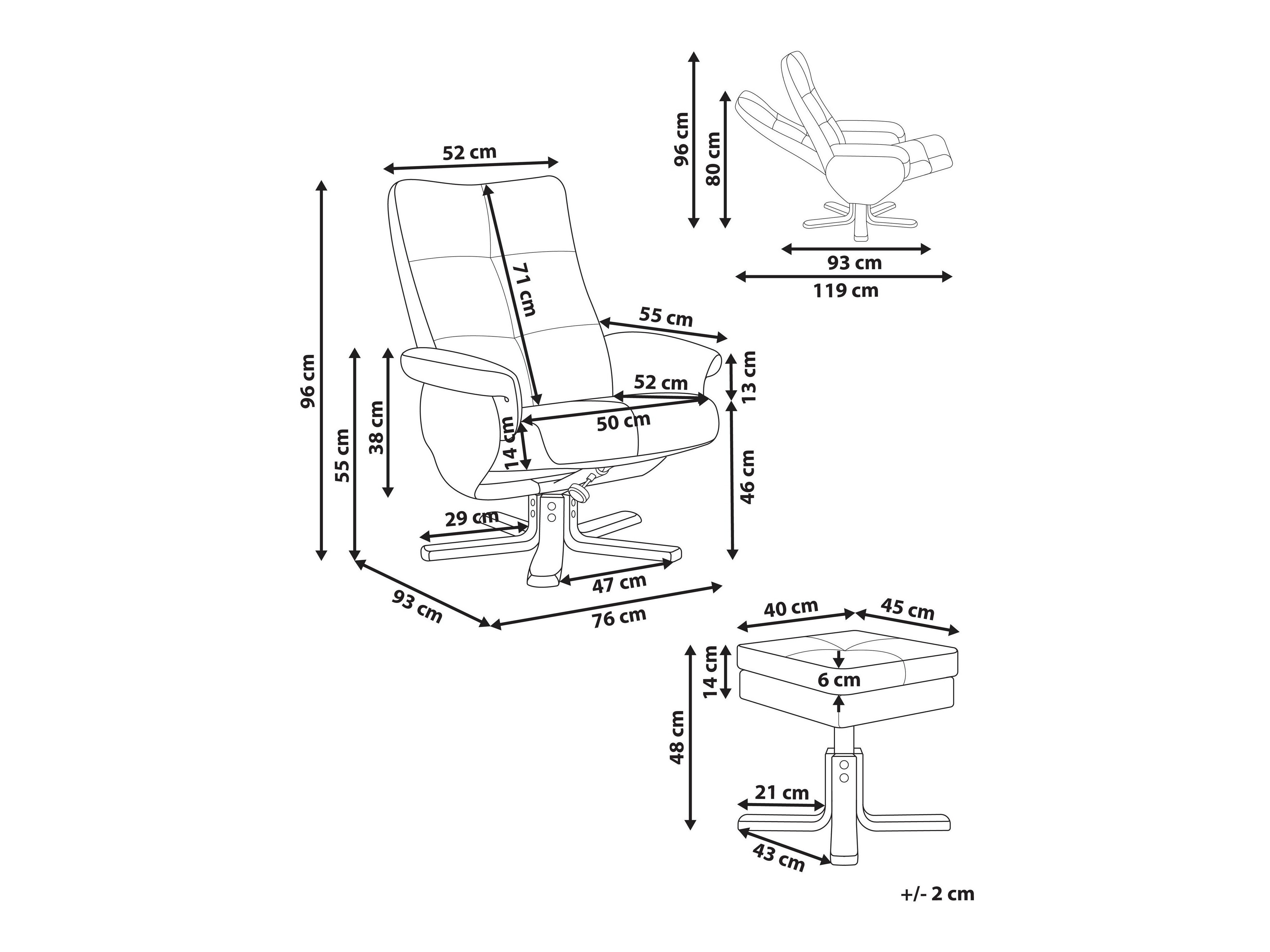 Fotelj s počivalnikom Berwyn 3195 (Bež)