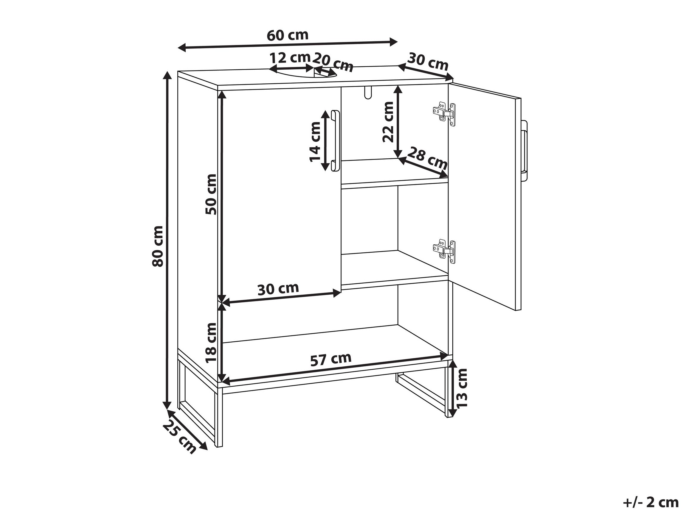 Prostostoječa kopalniška omarica za umivalnik Berwyn 3196
