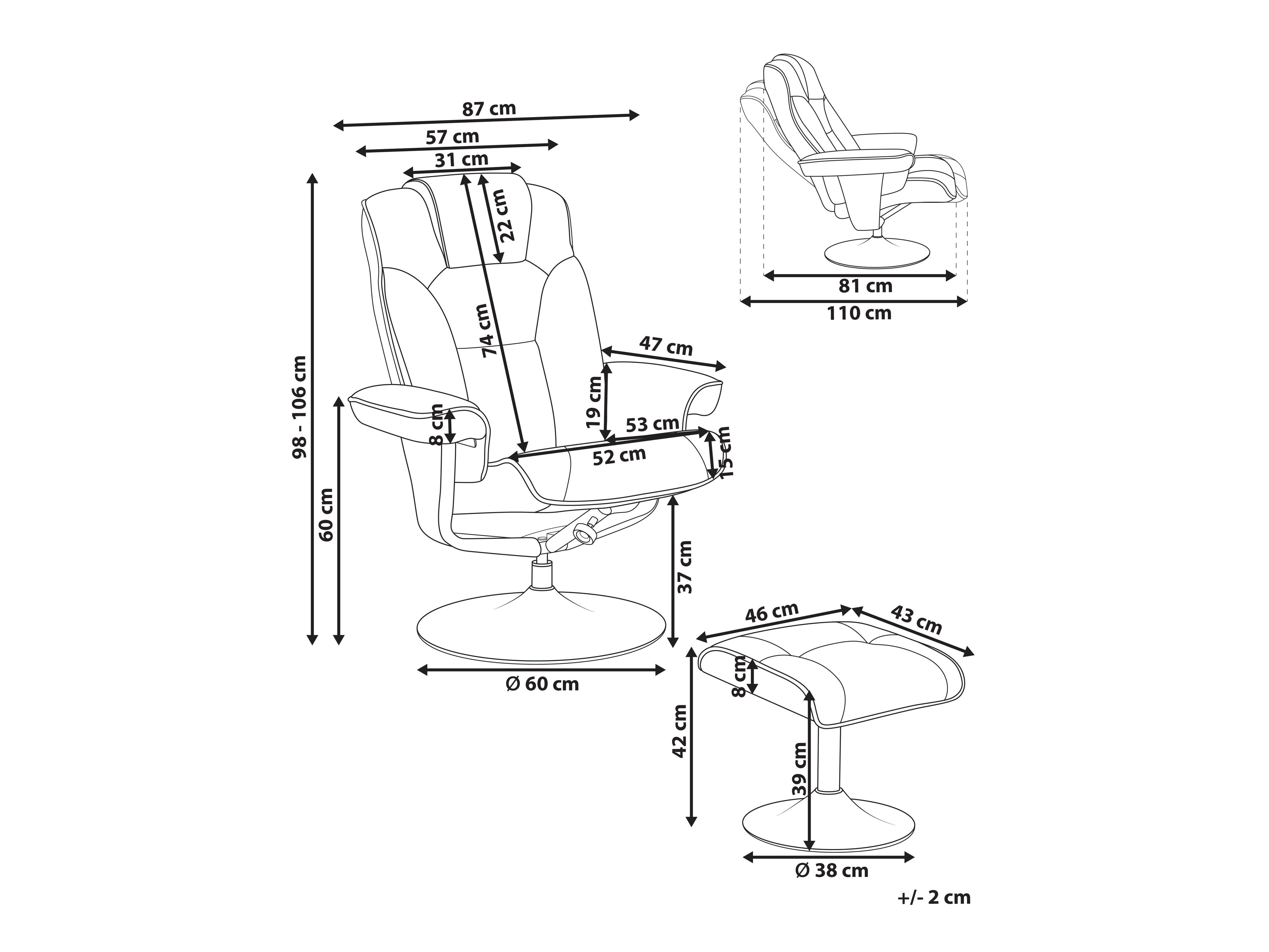 Fotelj s počivalnikom Berwyn 3199