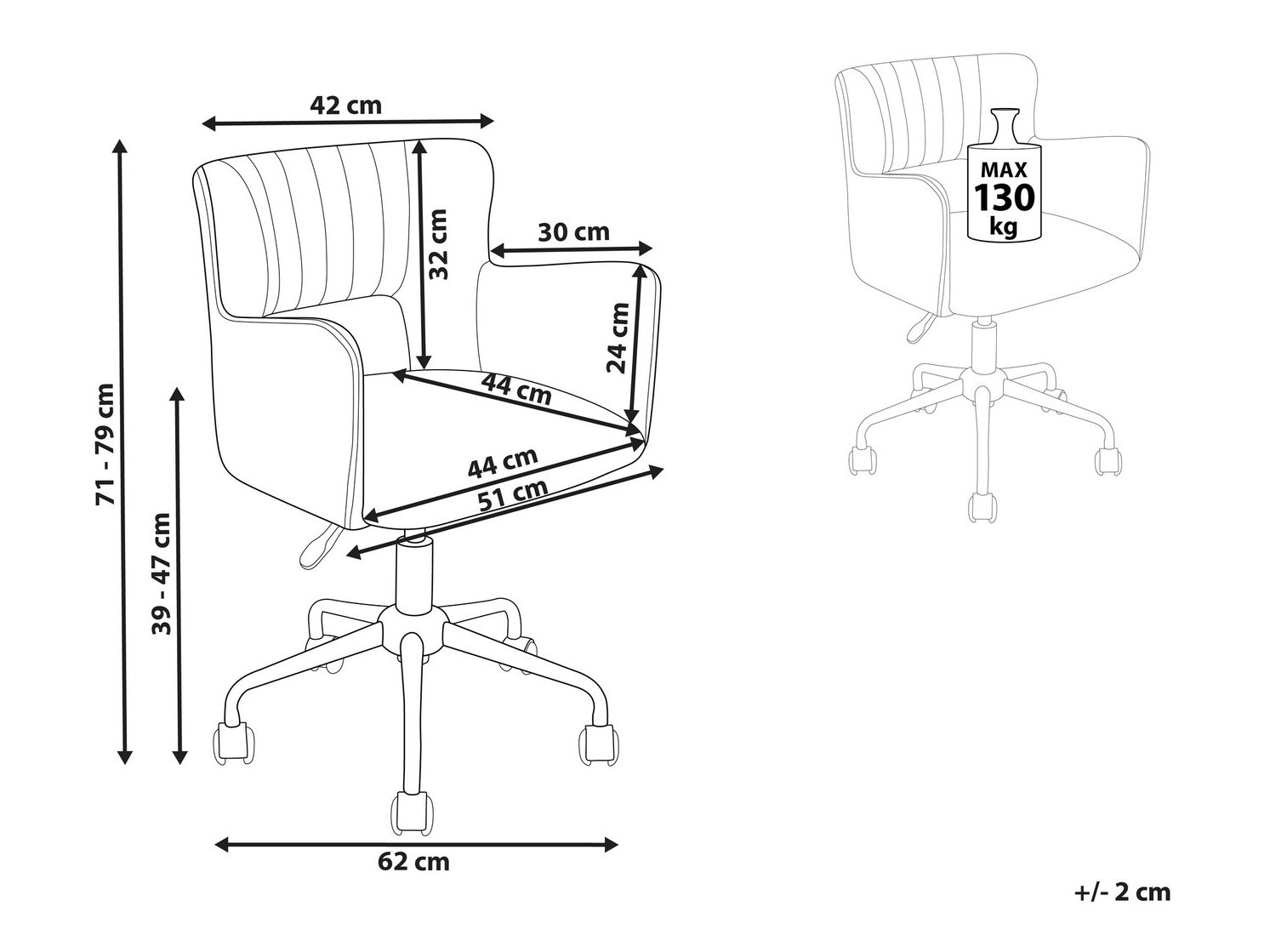 Pisarniški stol Berwyn 895 (Taupe)