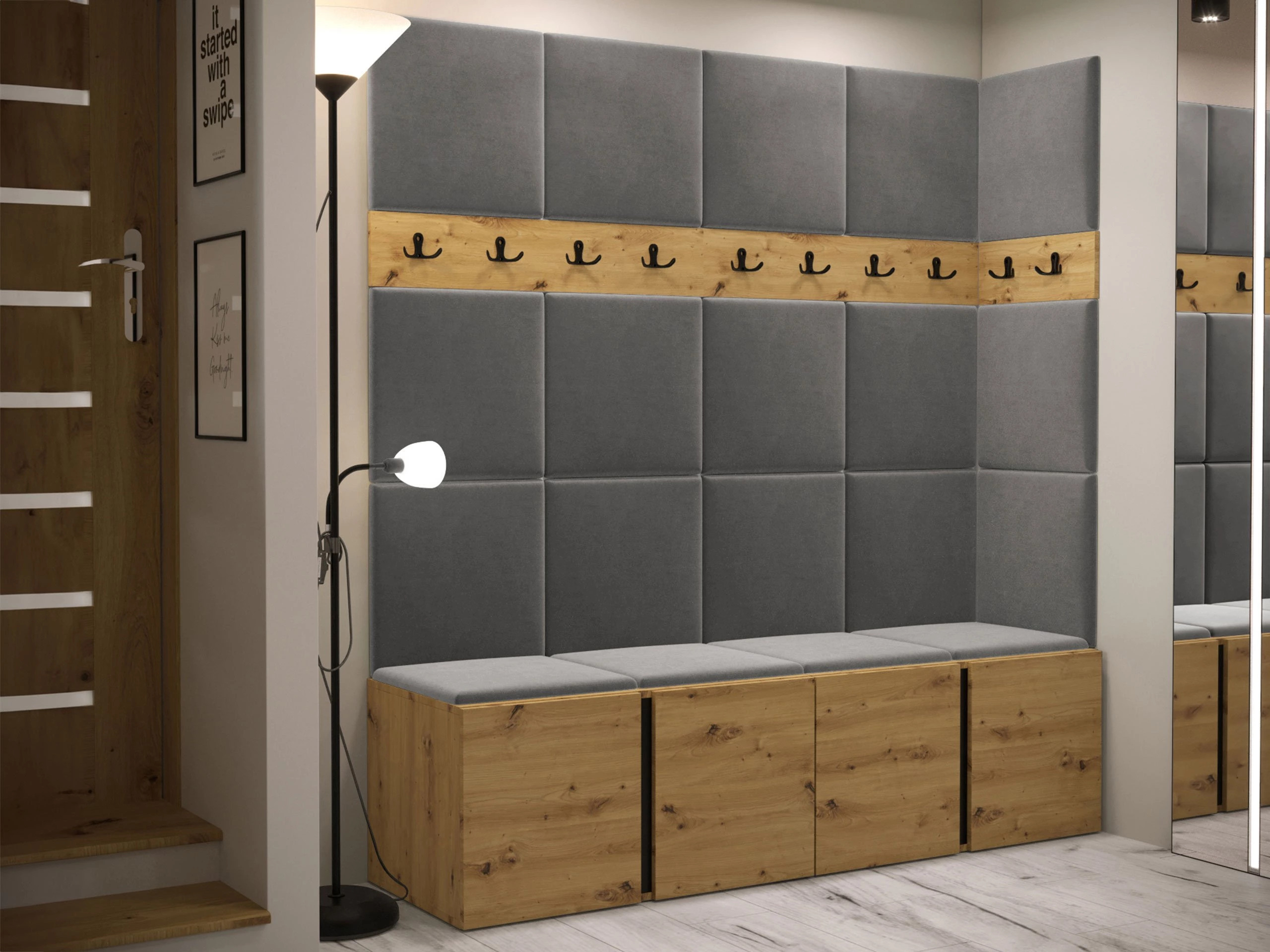 Komplet za predsobo Pinis II (Artisan hrast)