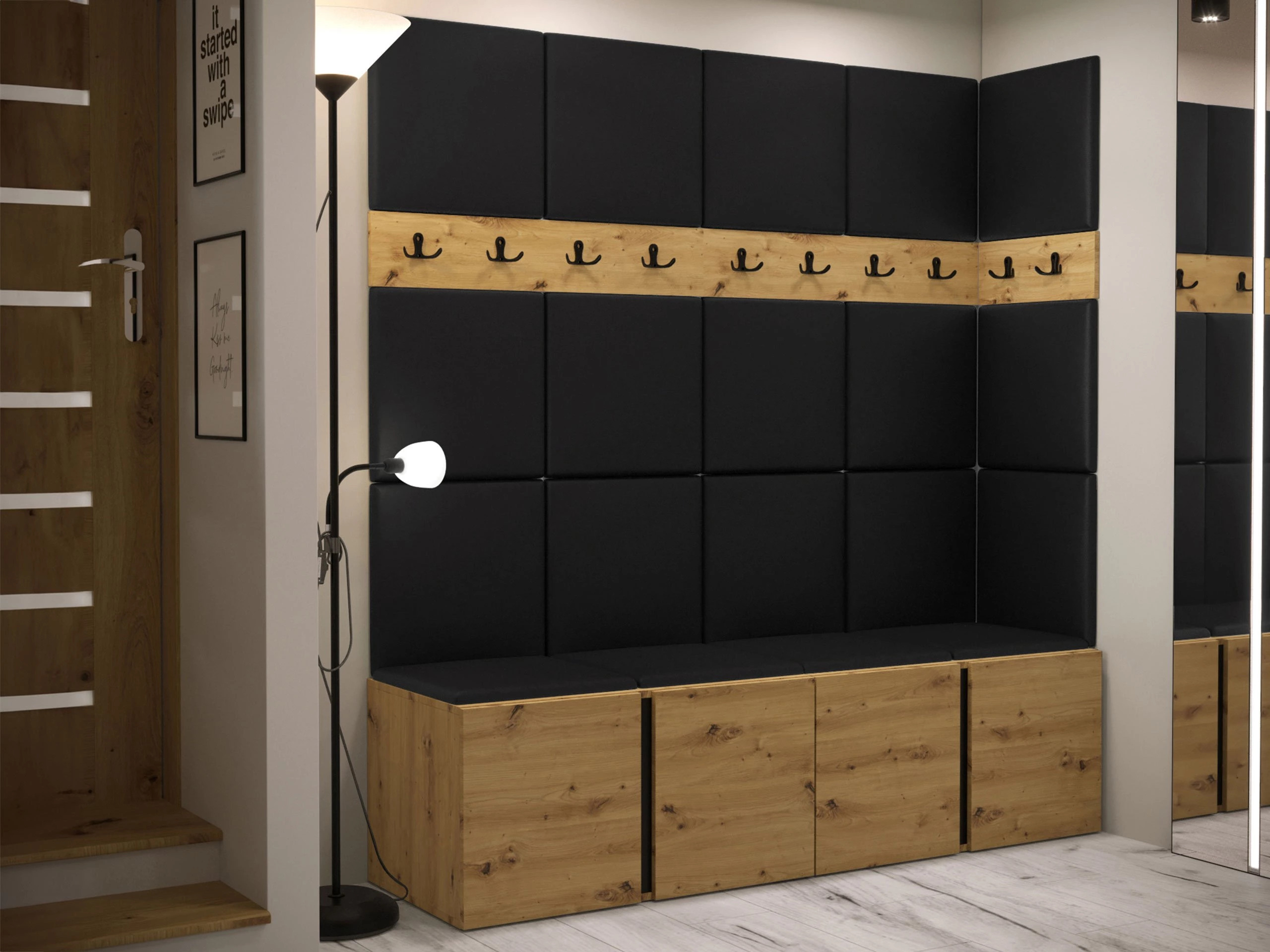 Komplet za predsobo Pinis II (Artisan hrast)