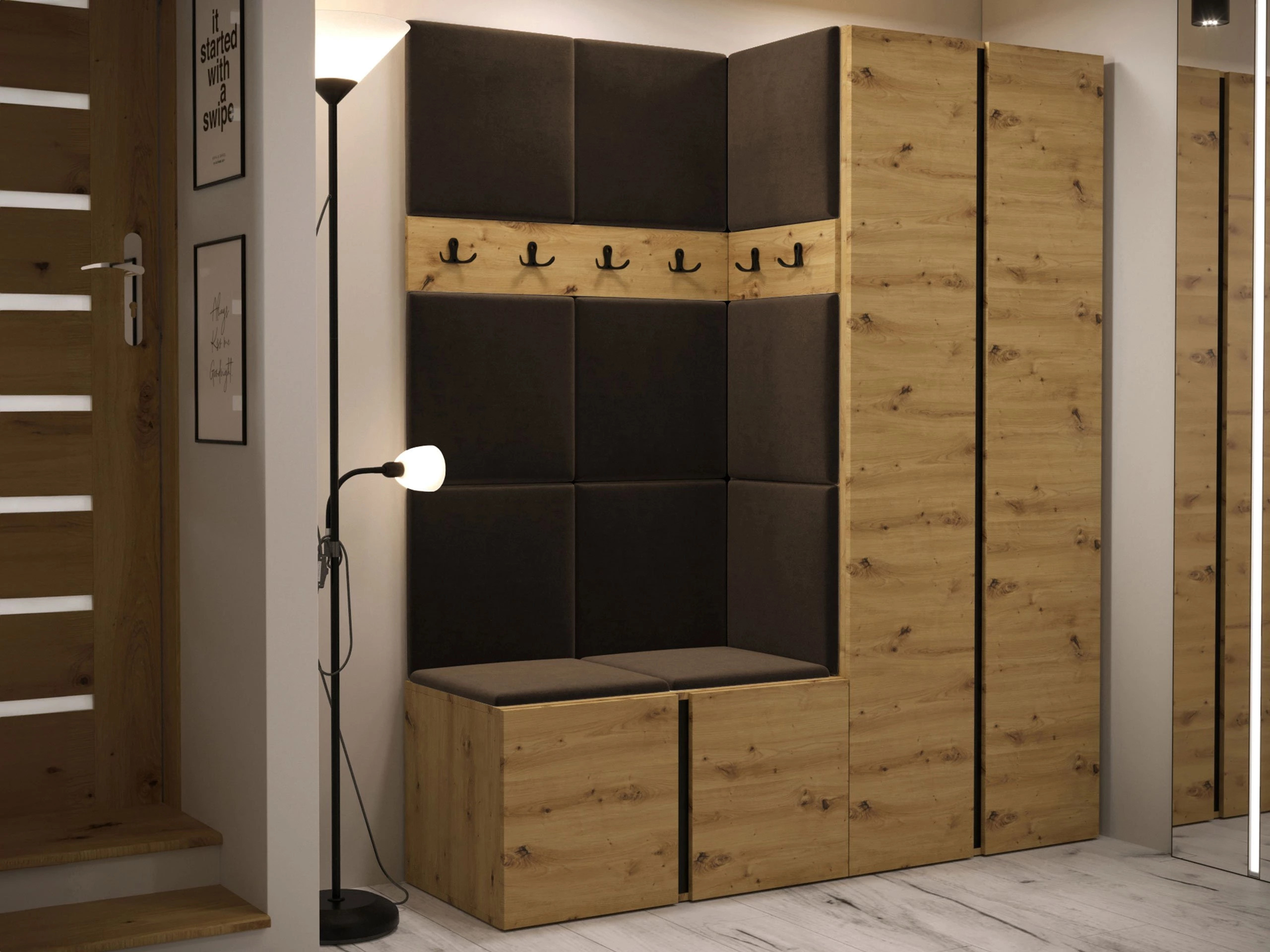 Komplet za predsobo Pinis III (Artisan hrast)