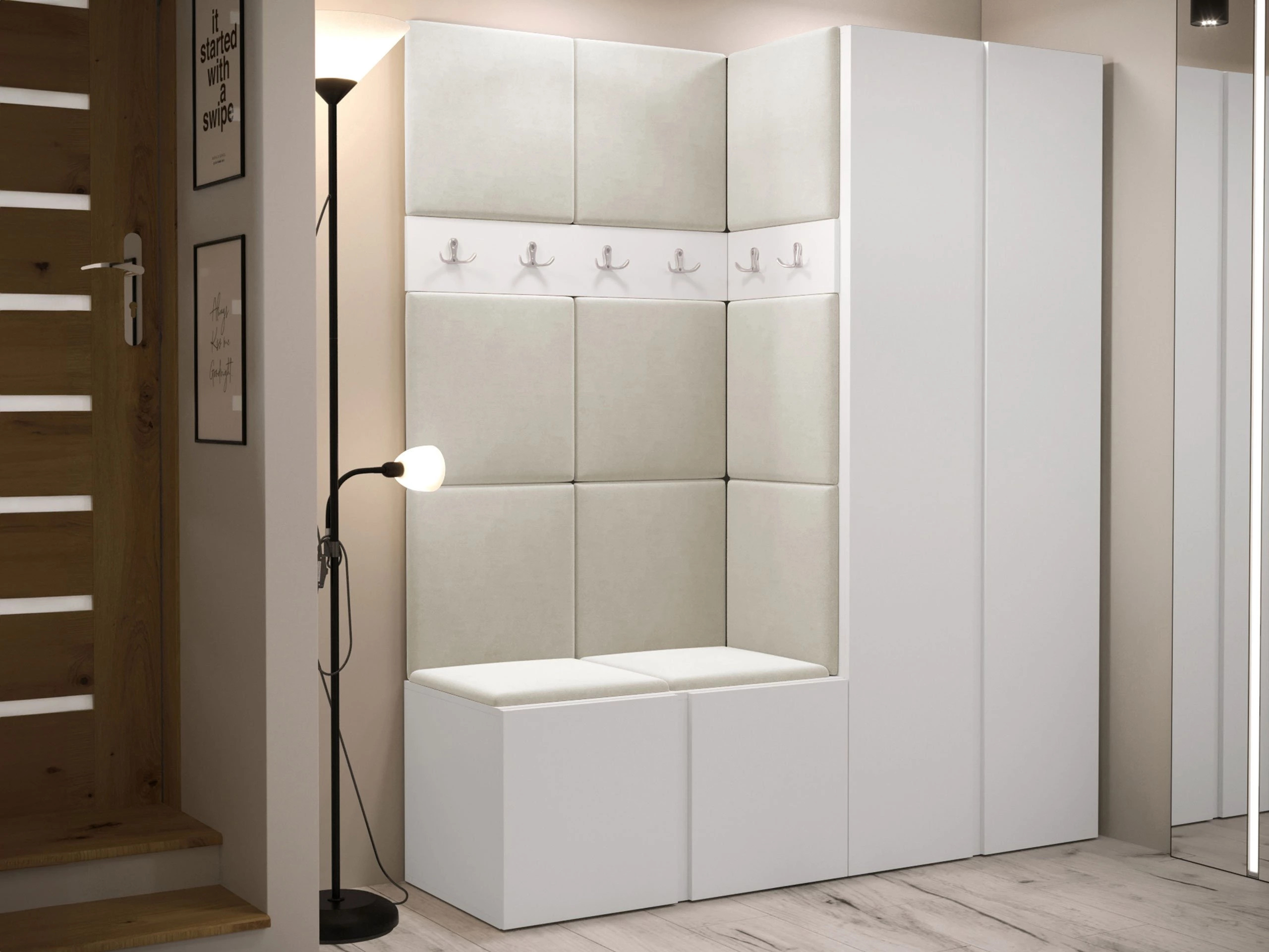 Komplet za predsobo Pinis III (Bela)