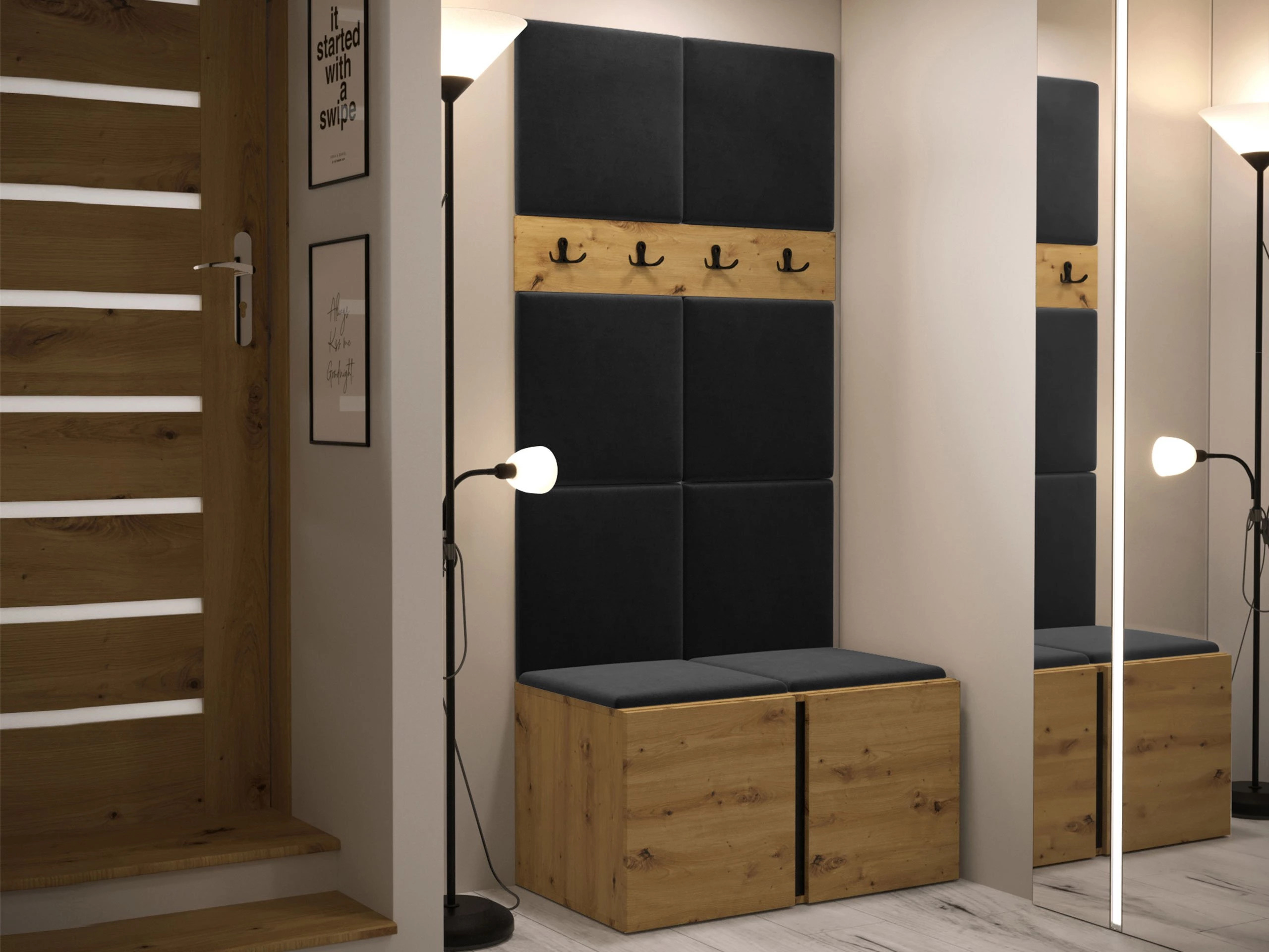 Komplet za predsobo Pinis IV (Artisan hrast)