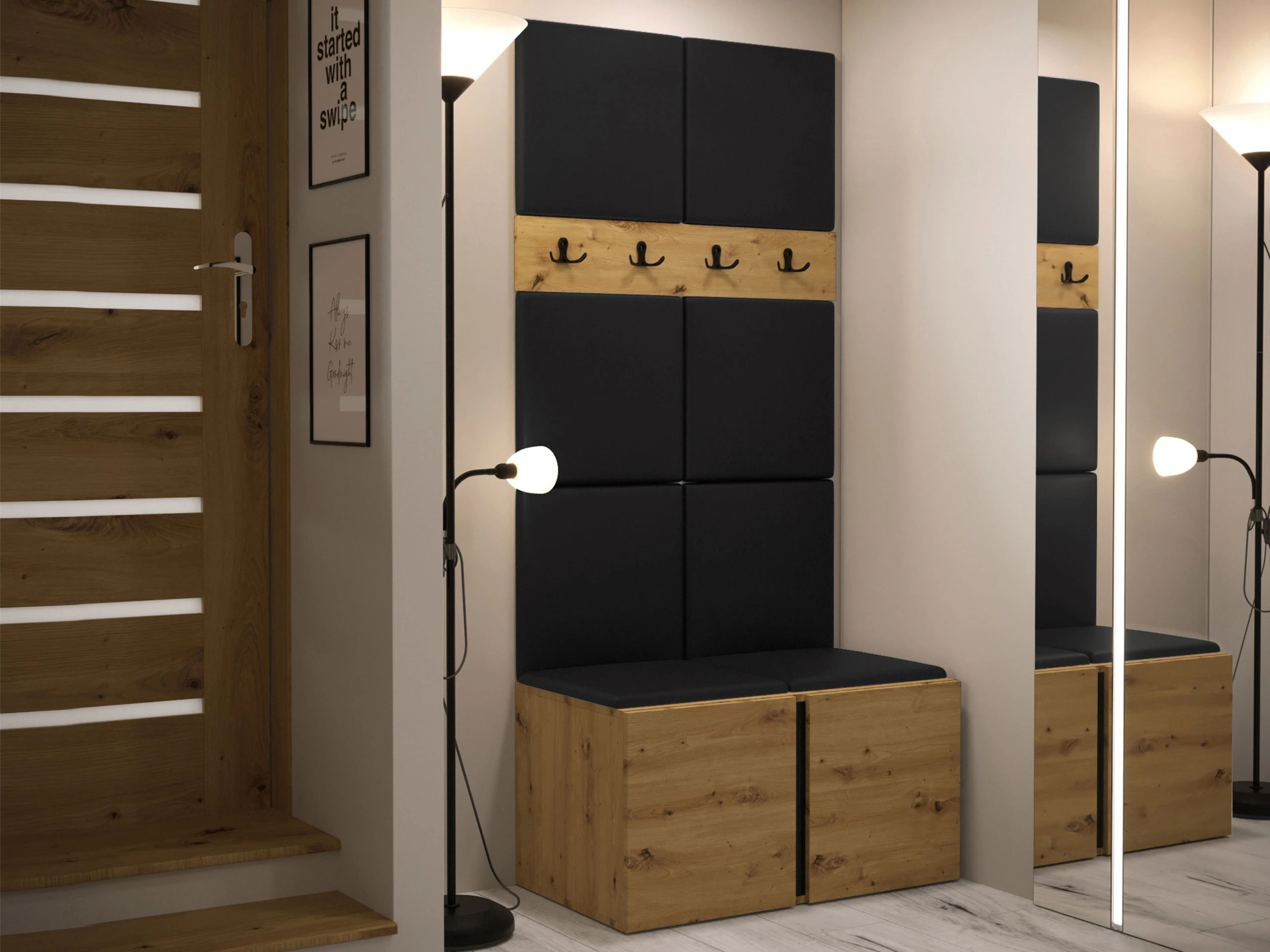 Komplet za predsobo Pinis IV (Artisan hrast)