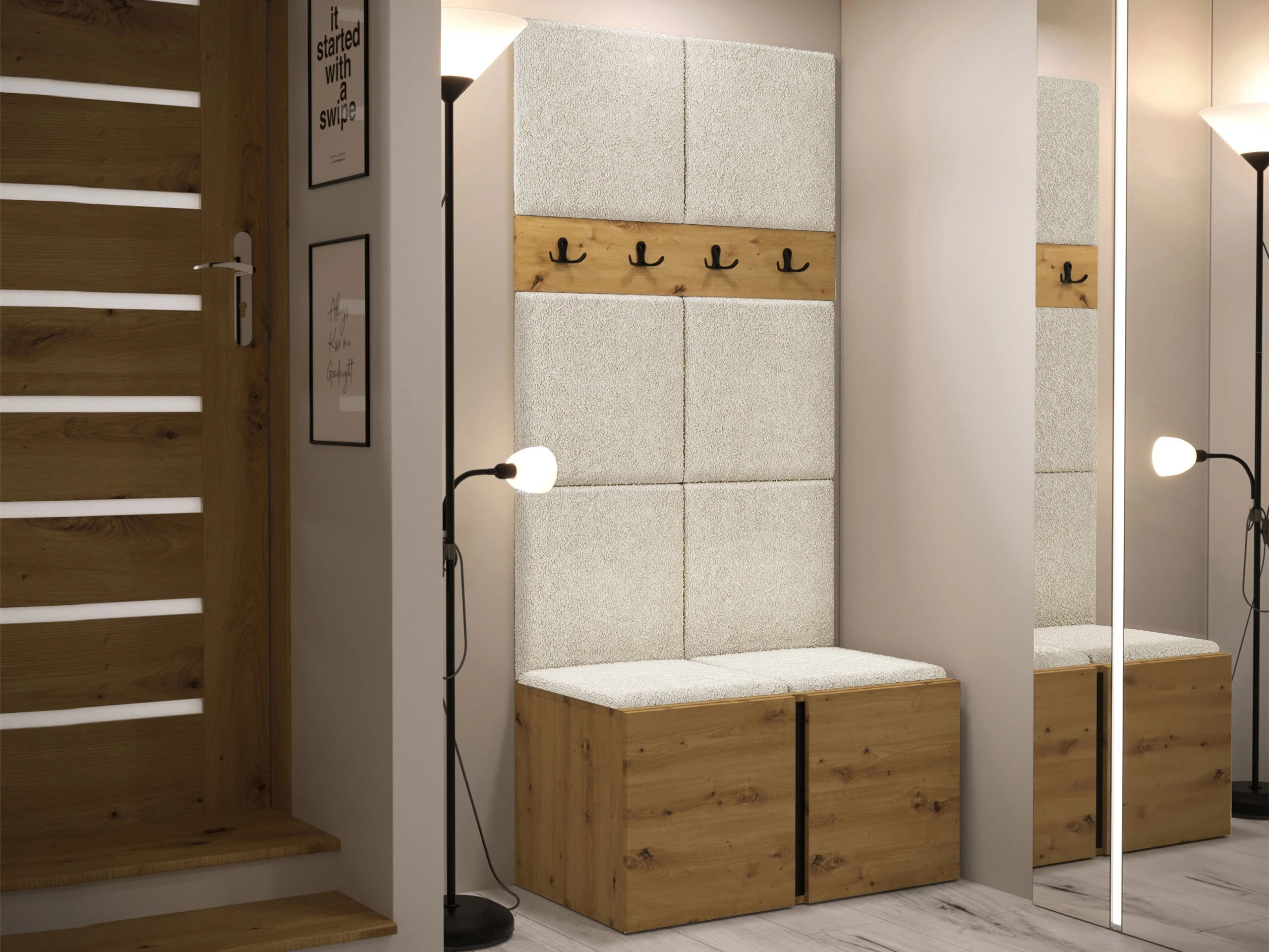 Komplet za predsobo Pinis IV (Artisan hrast)