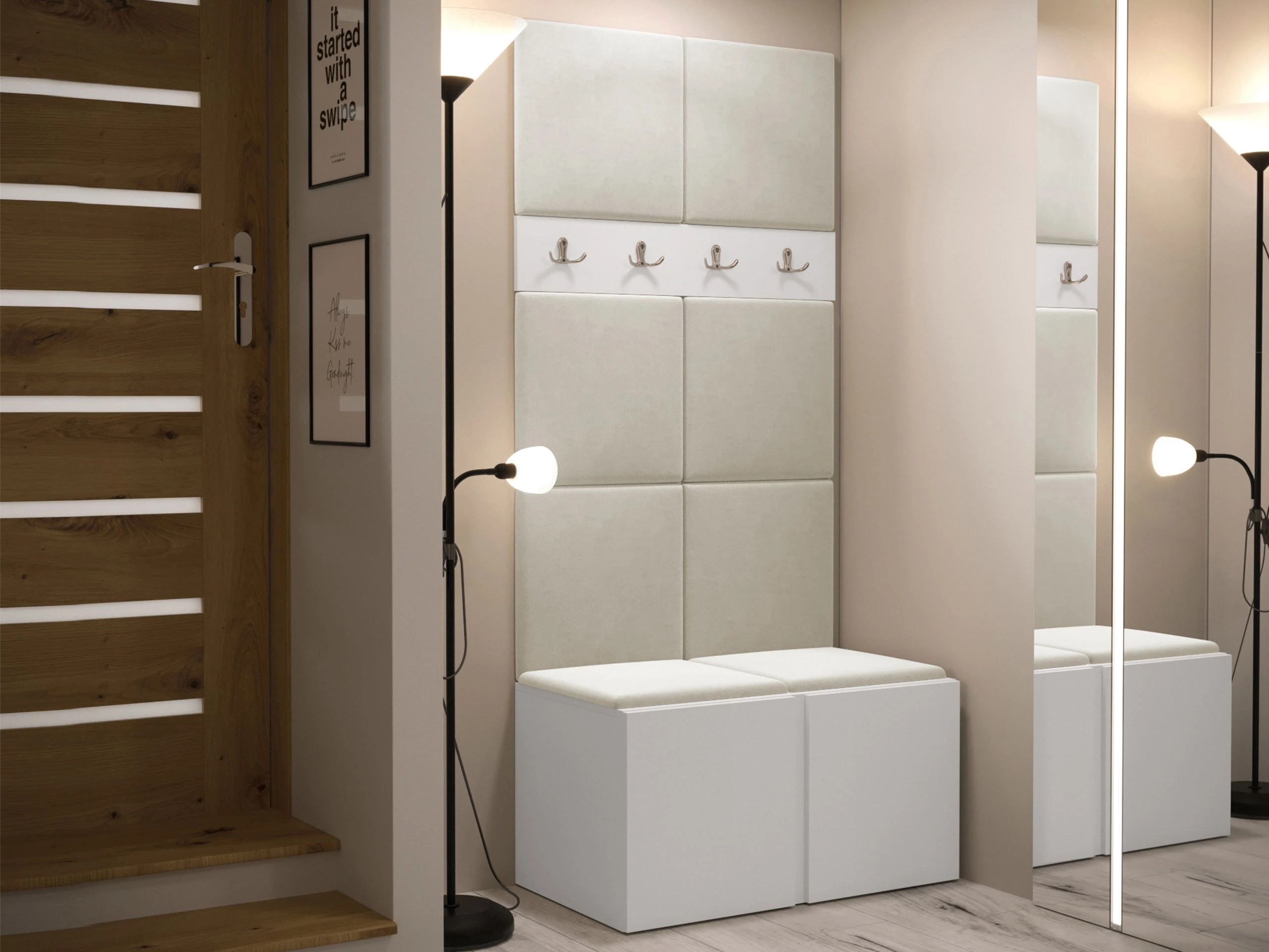 Komplet za predsobo Pinis IV (Bela)