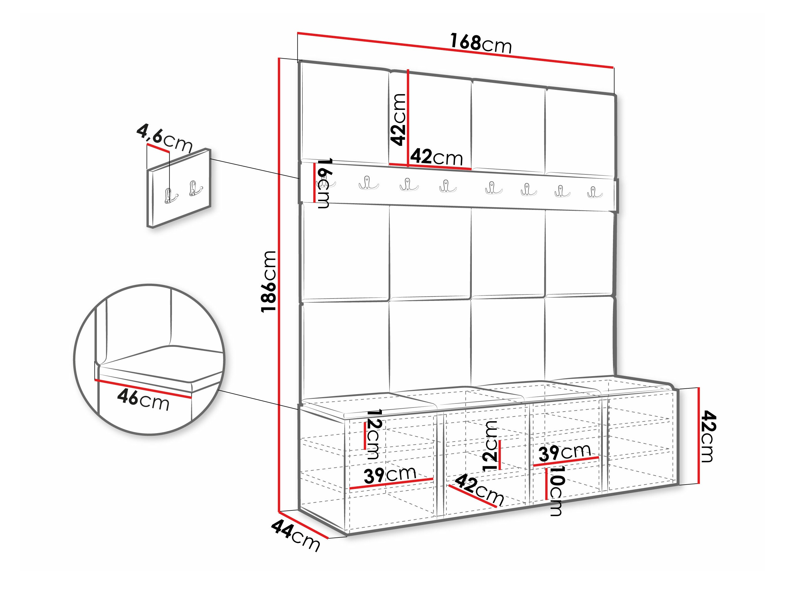 Komplet za predsobo Hartford 268 (Manila 02)