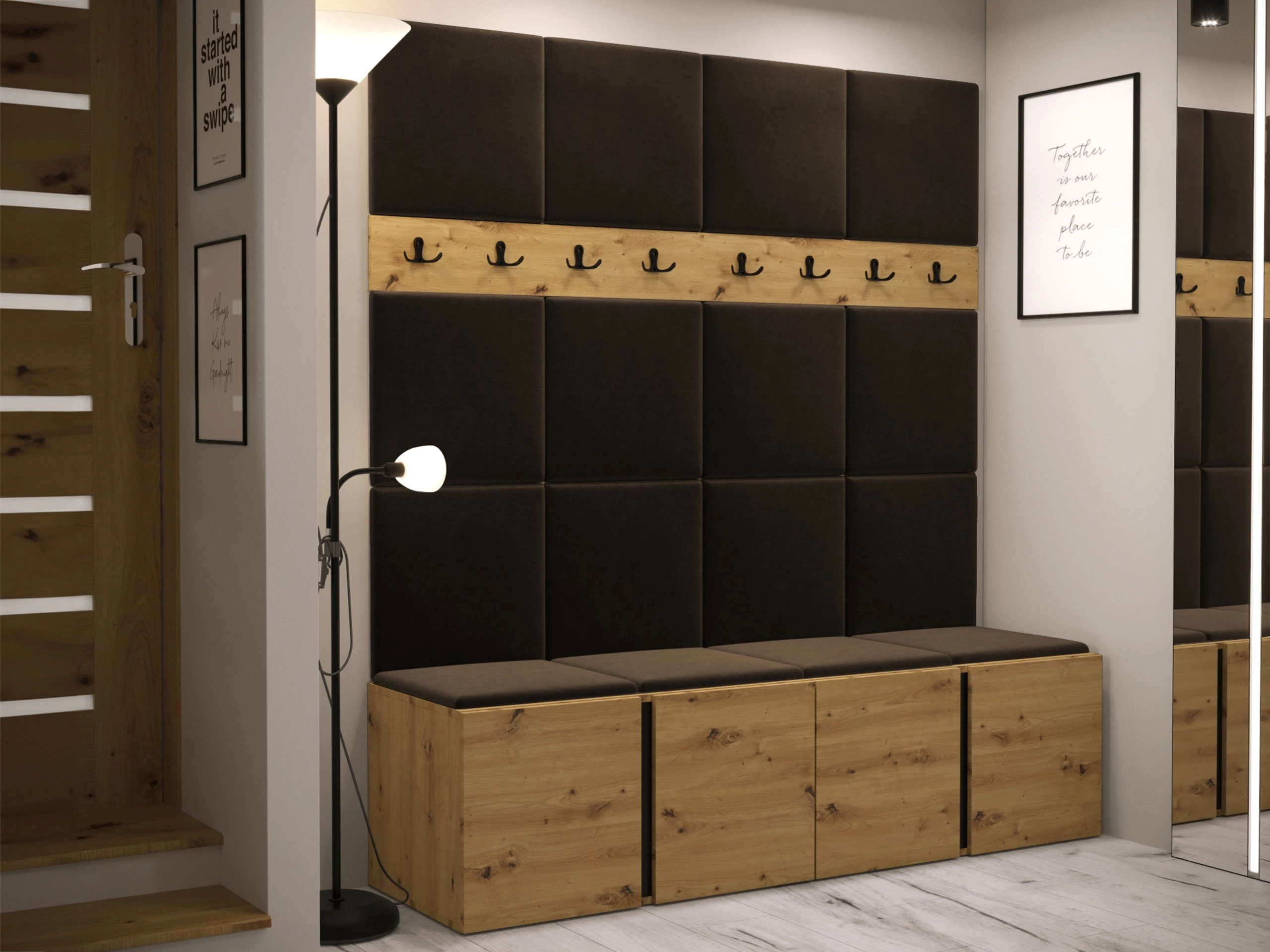 Komplet za predsobo Pinis V (Artisan hrast)