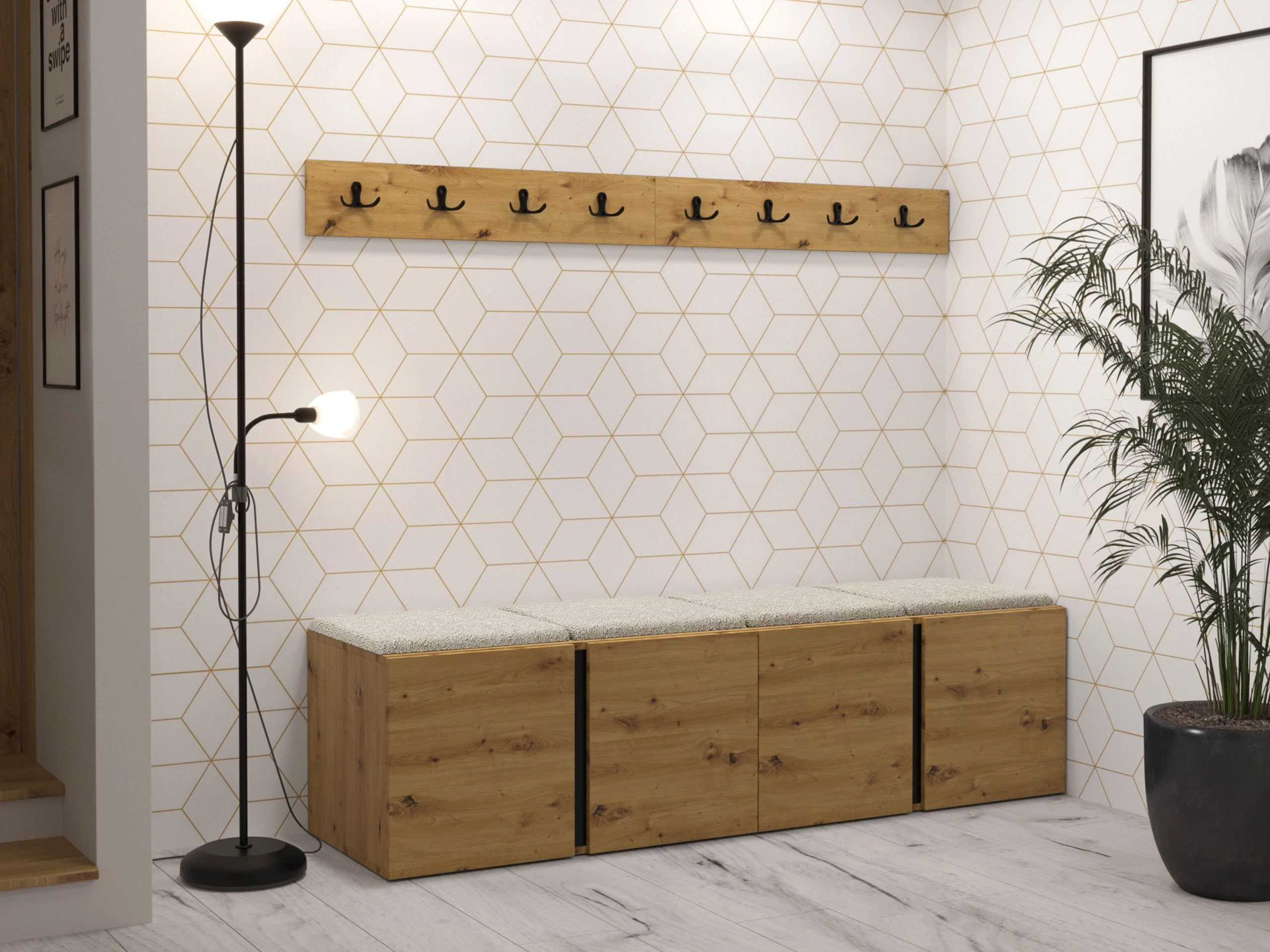 Komplet za predsobo Pinis VII (Artisan hrast)