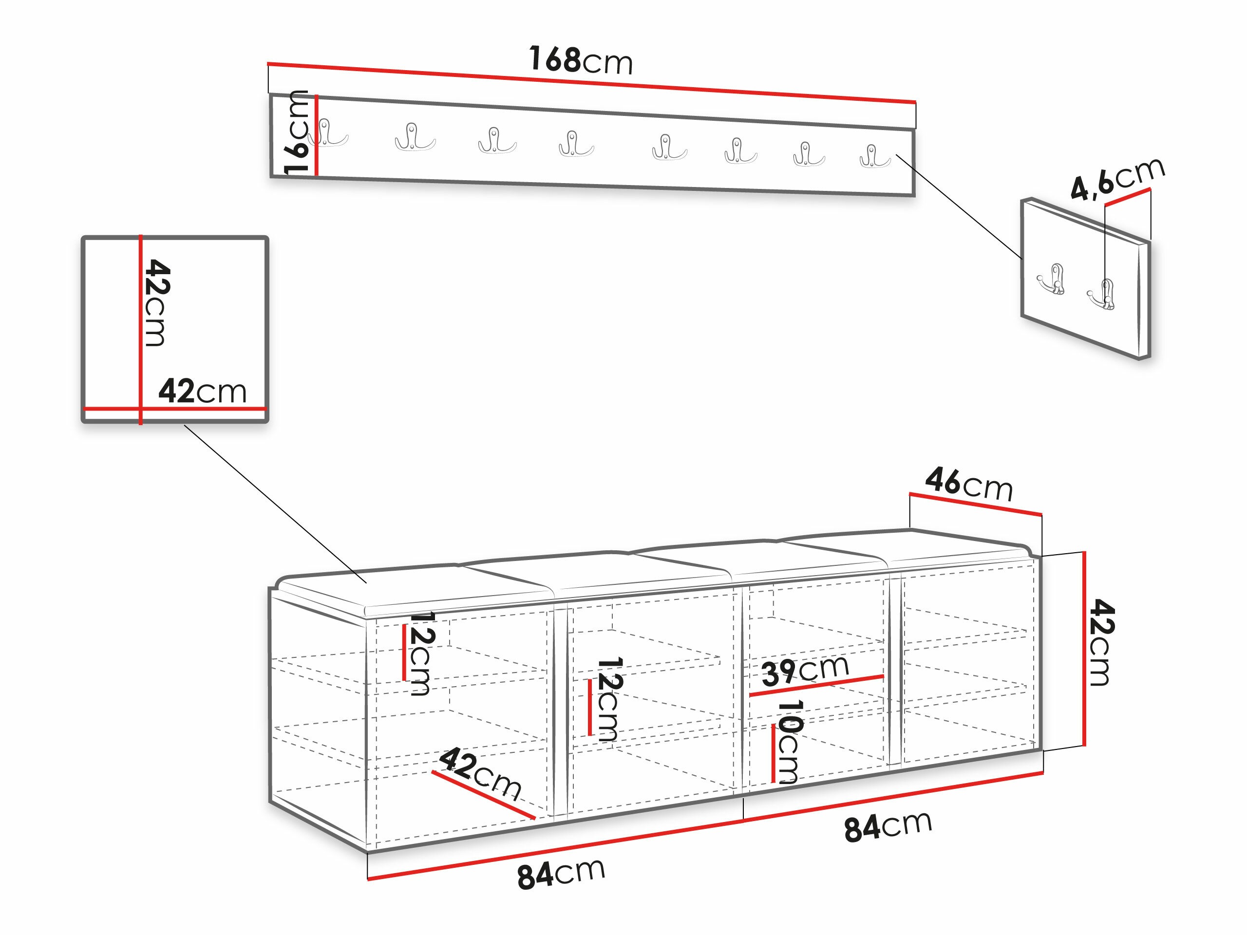 Komplet za predsobo Pinis VII (Manila 02)