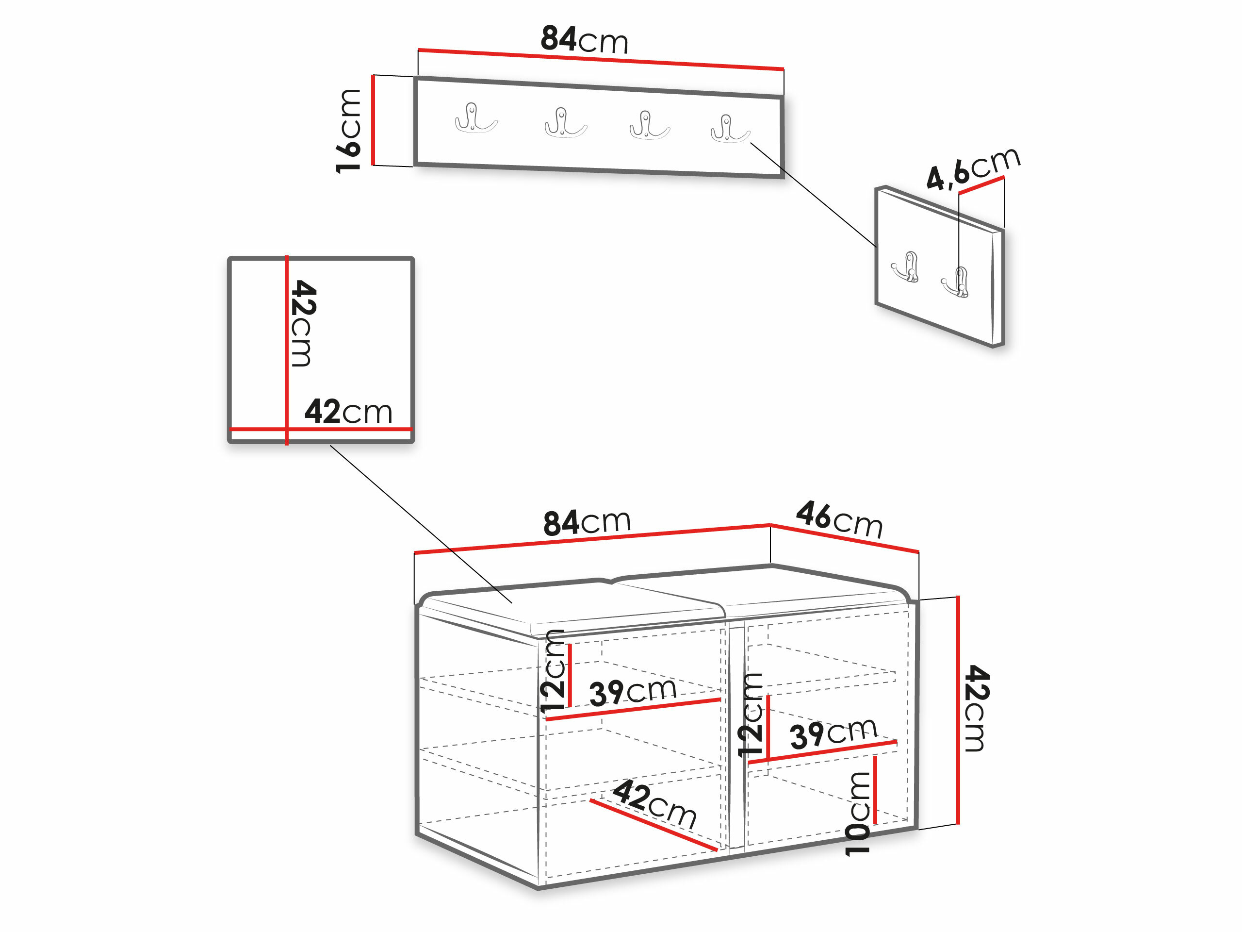 Komplet za predsobo Hartford 275 (Manila 02)