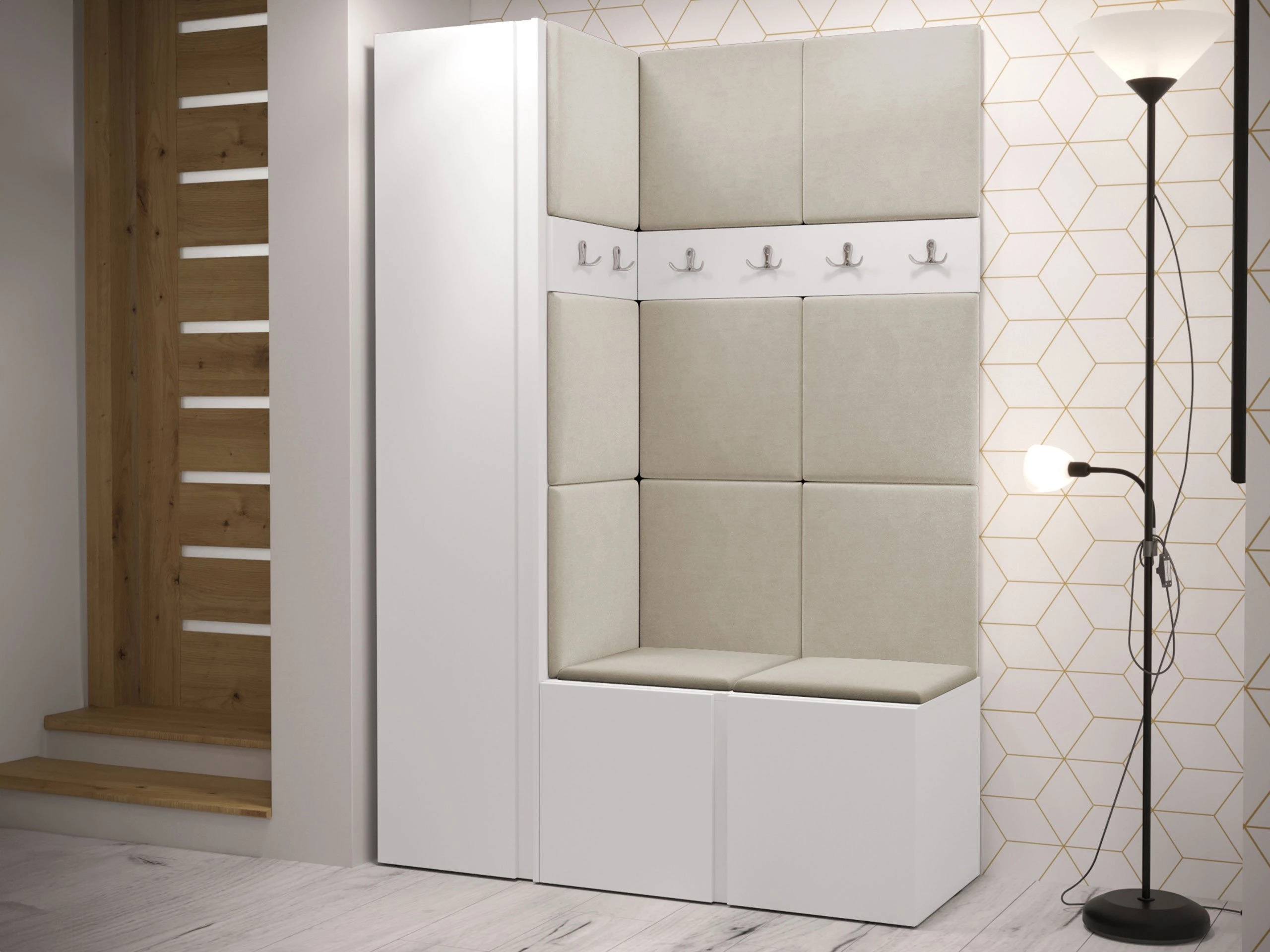 Komplet za predsobo Hartford 471 (Bela)