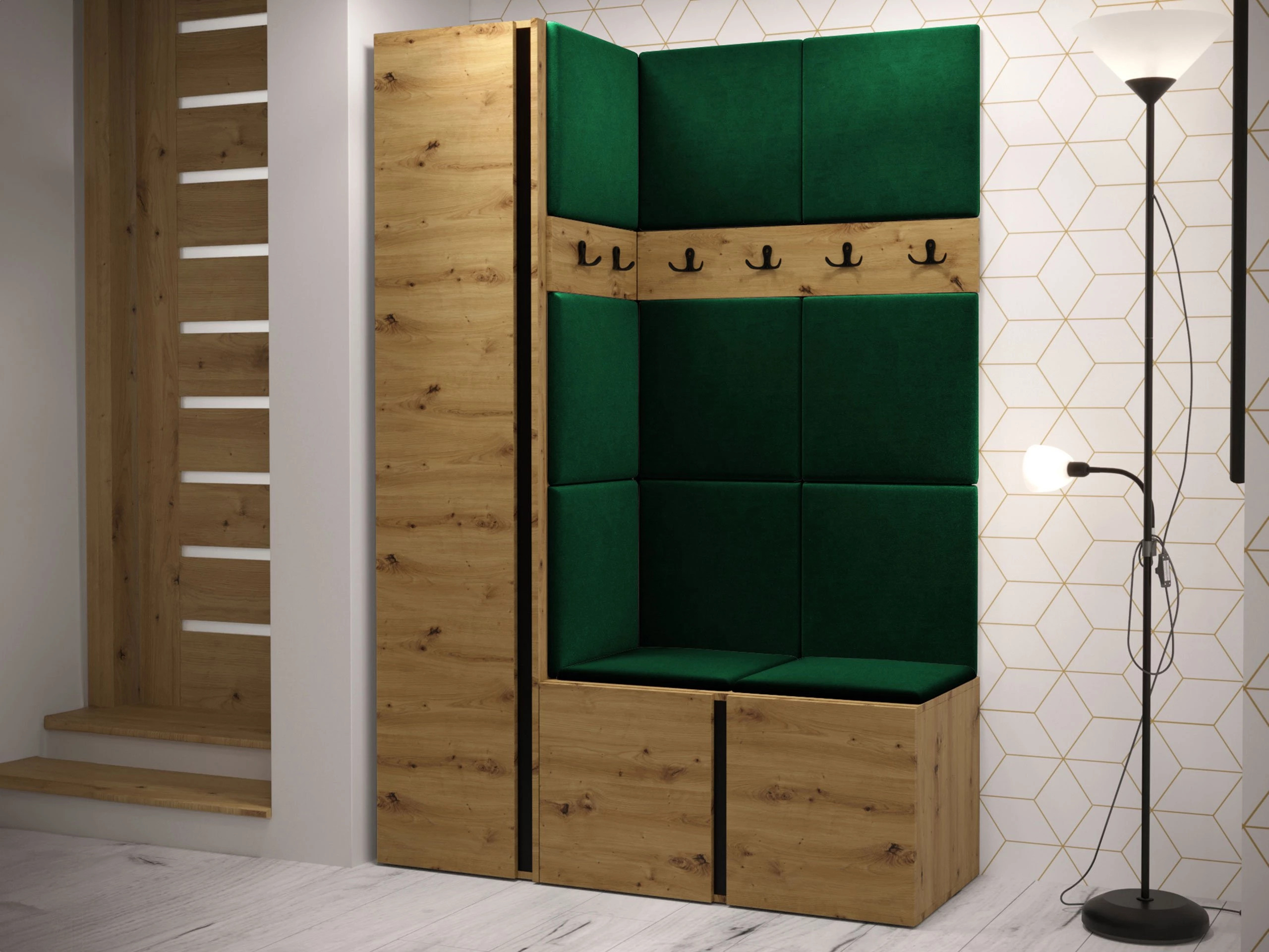 Komplet za predsobo Pinis IX (Artisan hrast)
