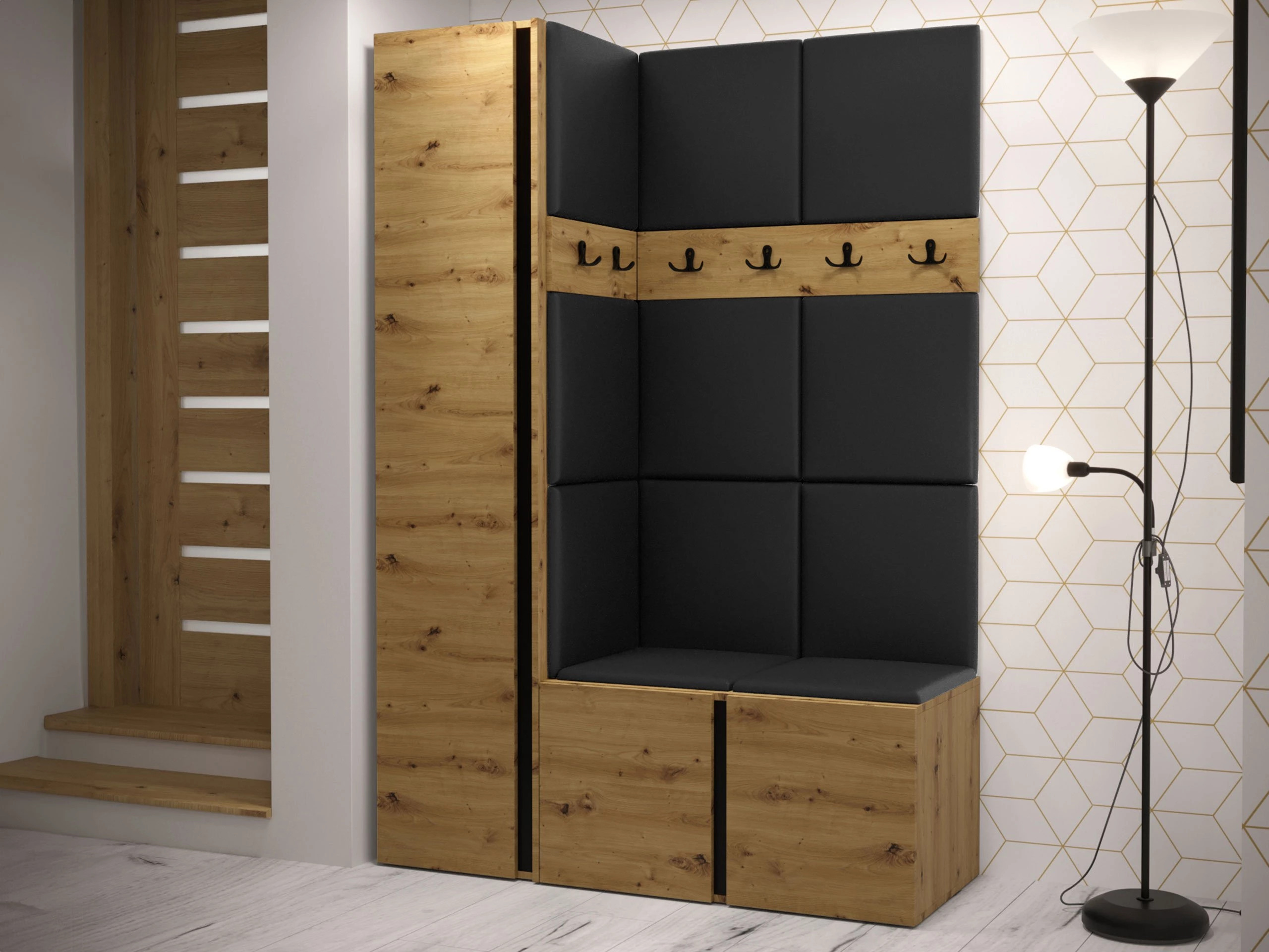 Komplet za predsobo Pinis IX (Artisan hrast)