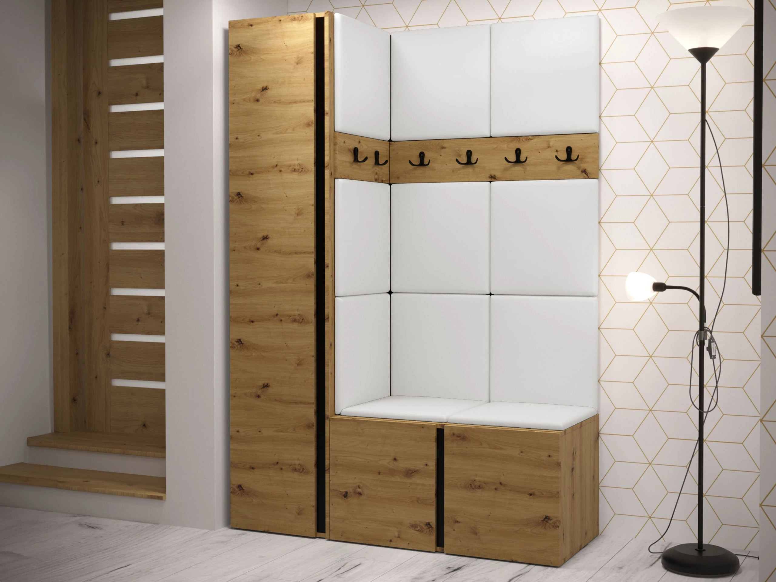 Komplet za predsobo Pinis IX (Artisan hrast)