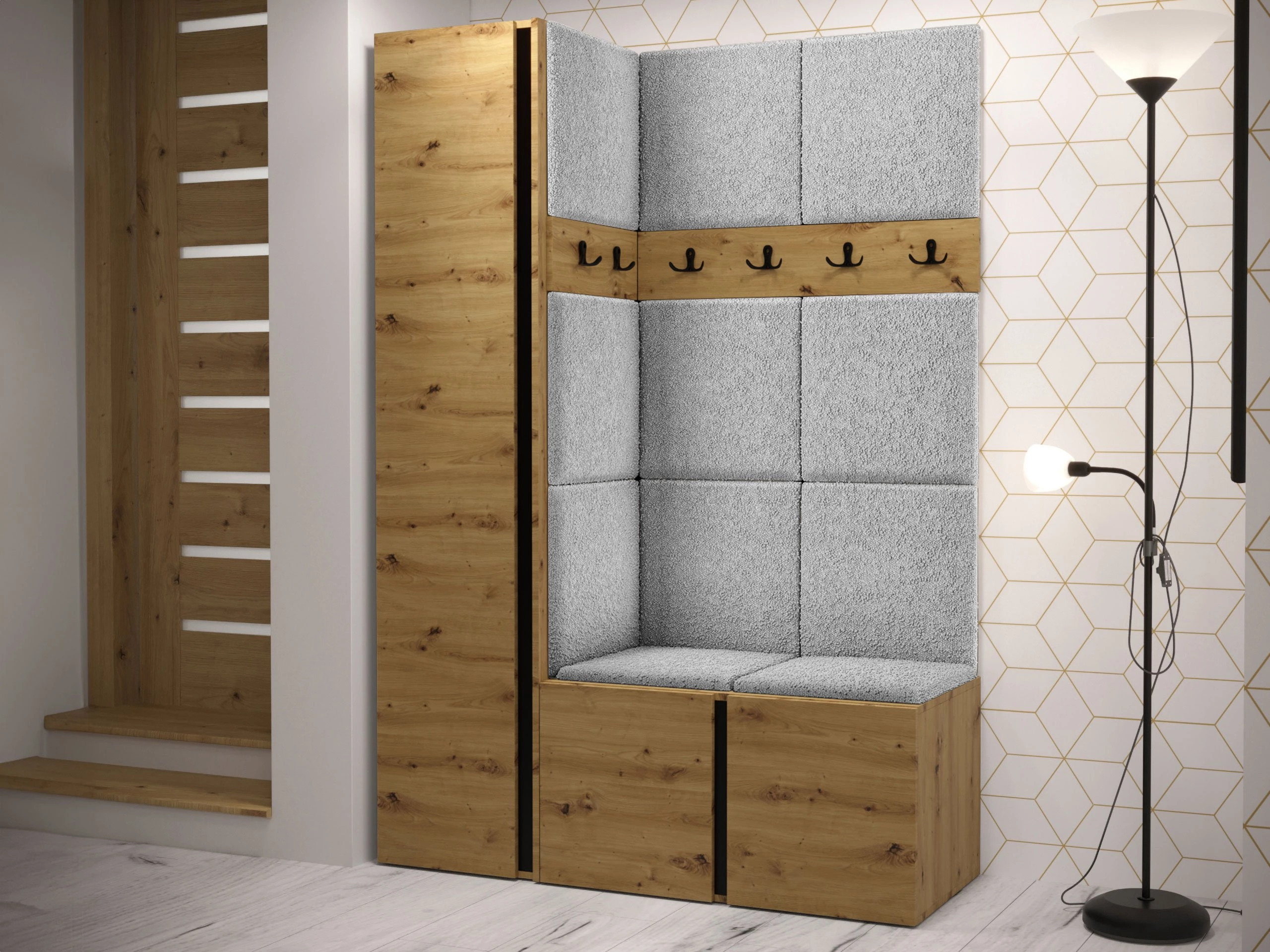Komplet za predsobo Pinis IX (Artisan hrast)